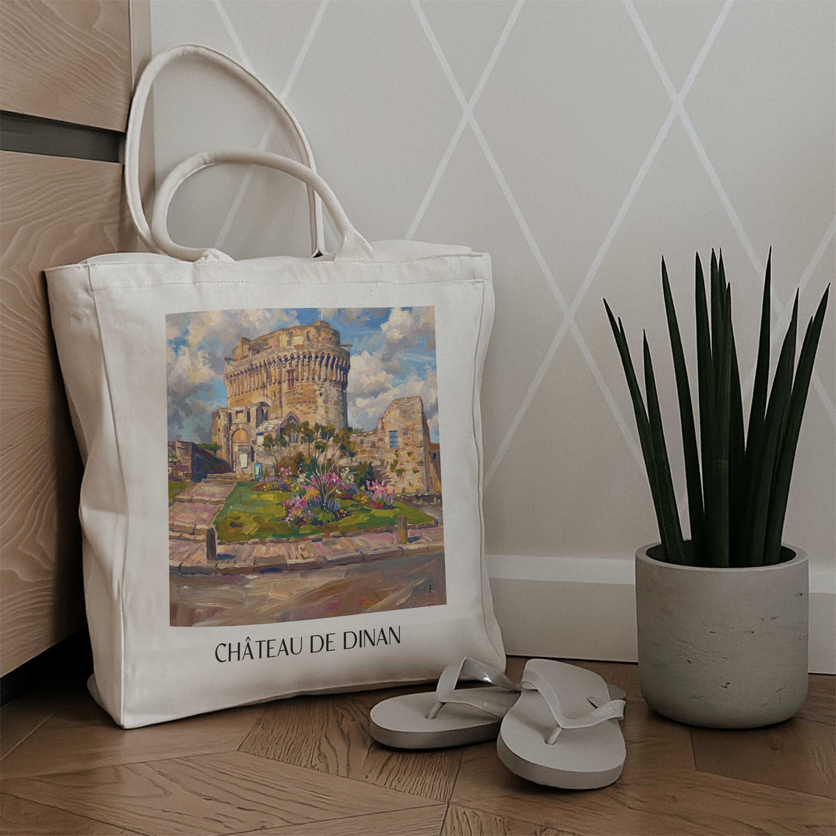 château-de-dinan-côte-d'émeraude-frankreich-einkaufstasche-oil-painting-oelgemaelde