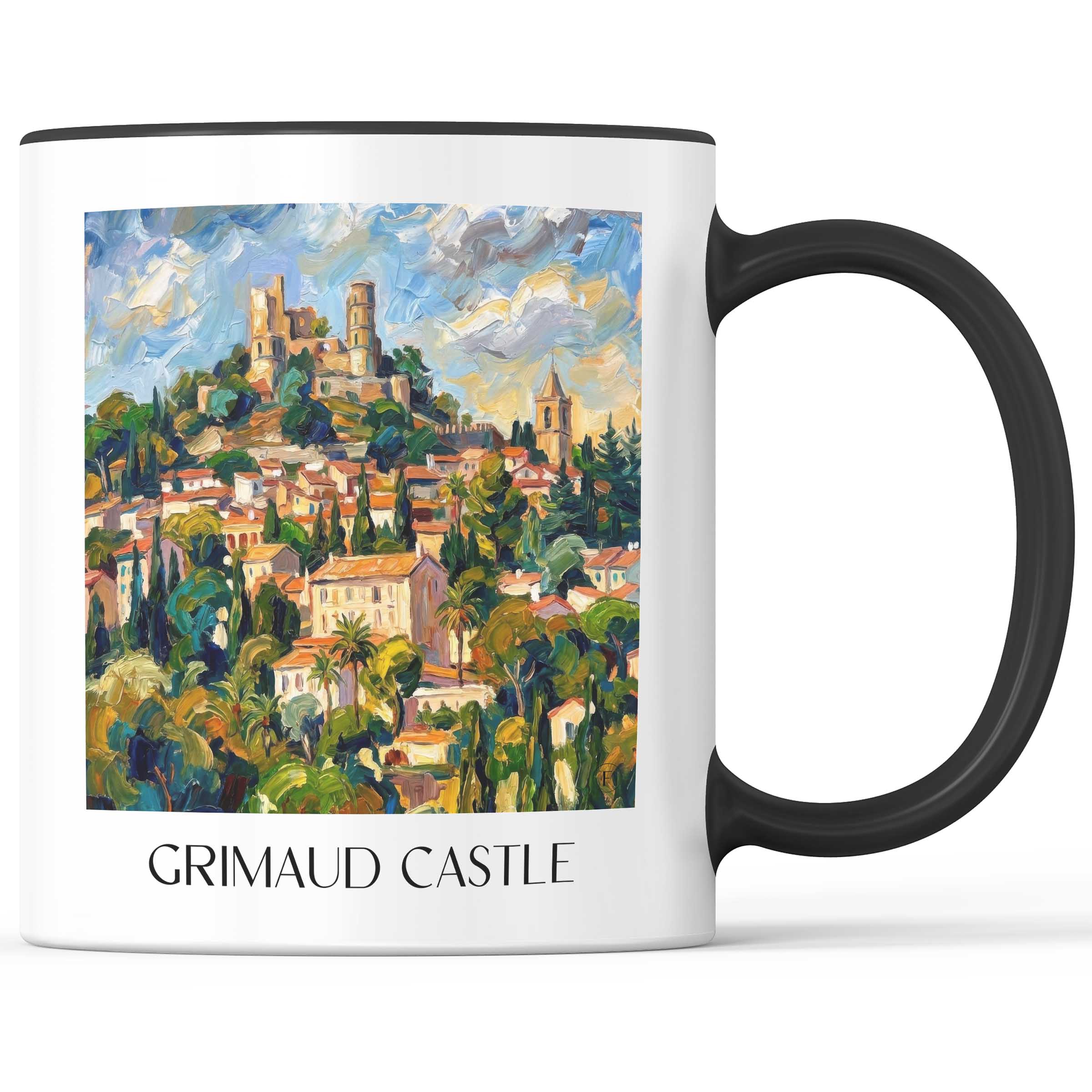 Château de Grimaud Kaffeebecher - Côte d´Azur - Frankreich Becher - Kaffeetasse im Ölgemälde Stil - favplace