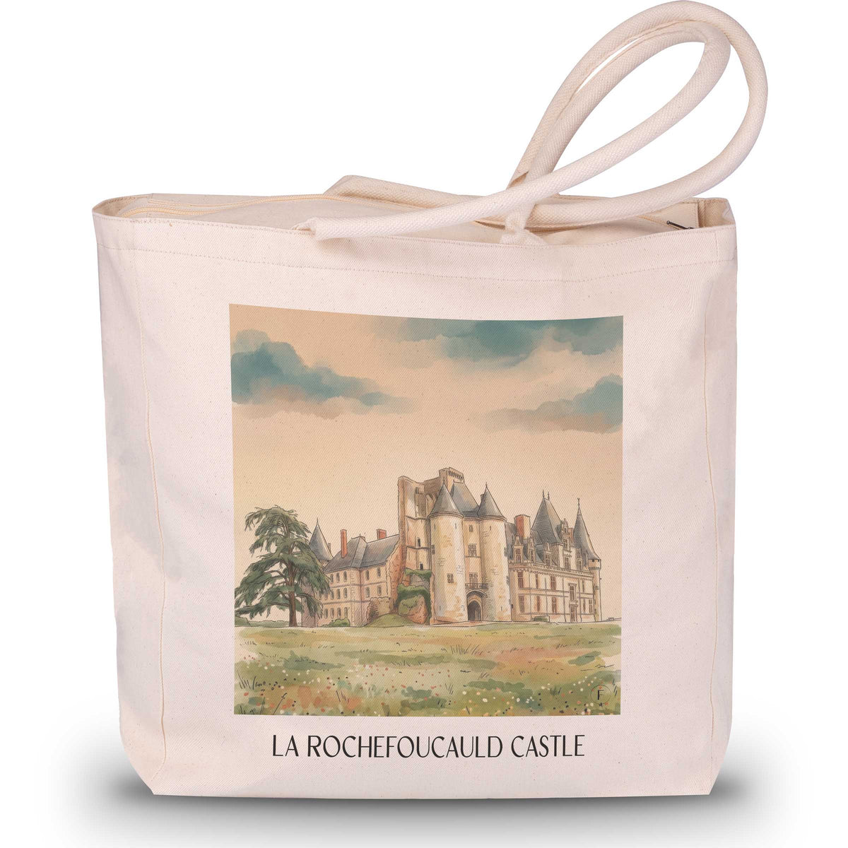 Château de La Rochefoucauld Shopping Tasche - Charente - Frankreich Tote Bag - Einkaufstasche im Aquarell Stil - favplace