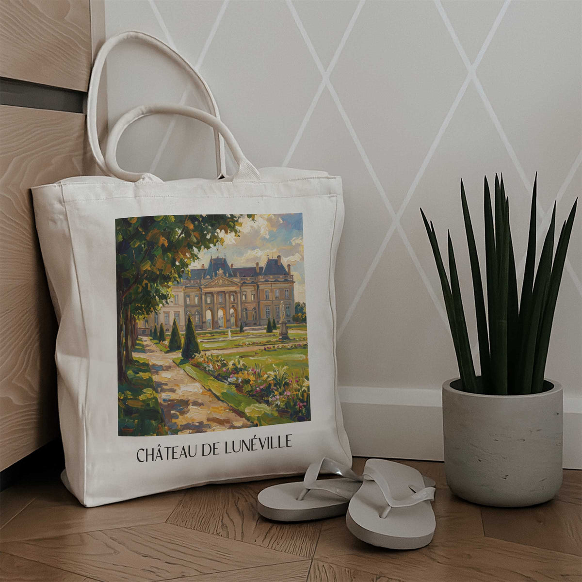 château-de-lunéville-lunéville-frankreich-einkaufstasche-oil-painting-oelgemaelde