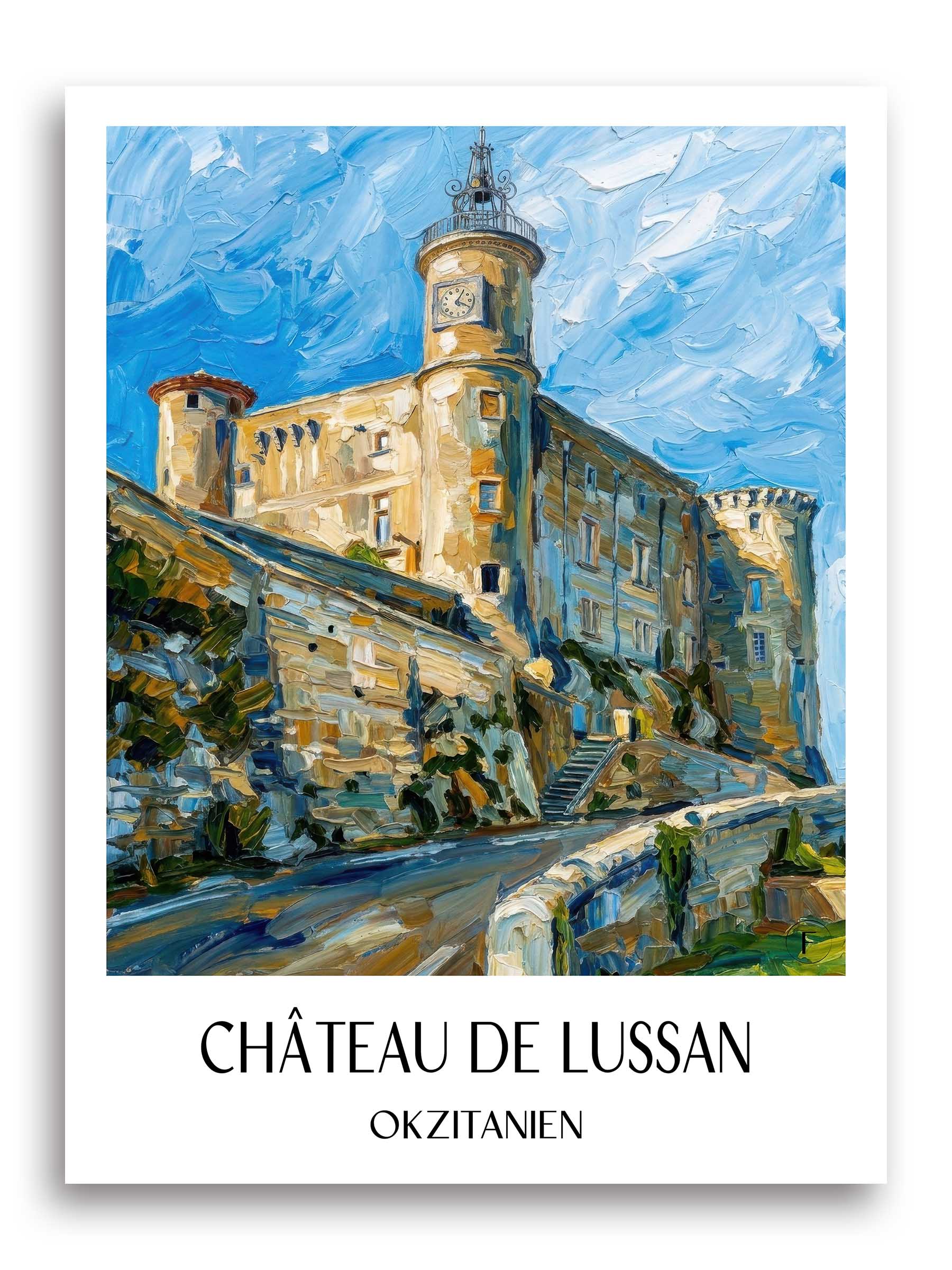 château-de-lussan-okzitanien-frankreich-poster-oil-painting-oelgemaelde