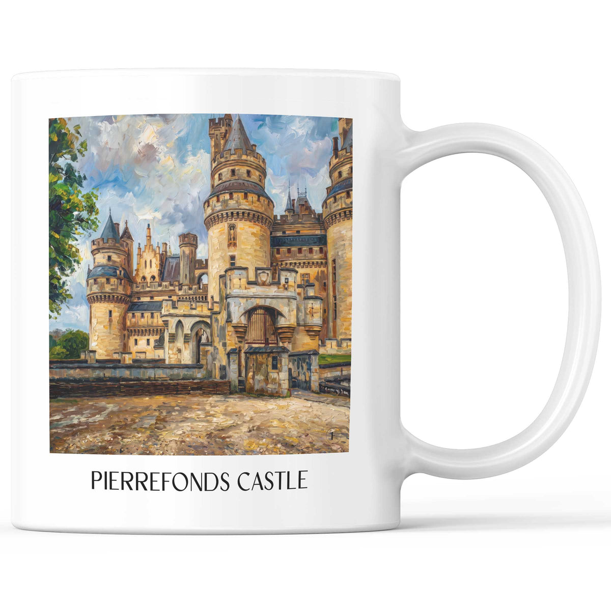 Château de Pierrefonds Kaffeebecher - Oise - Frankreich Becher - Kaffeetasse im Ölgemälde Stil
