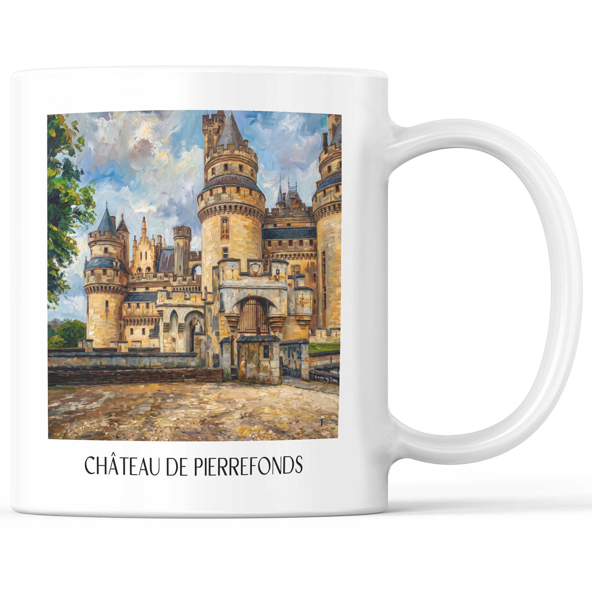 Château de Pierrefonds Kaffeebecher - Oise - Frankreich Becher - Kaffeetasse im Ölgemälde Stil