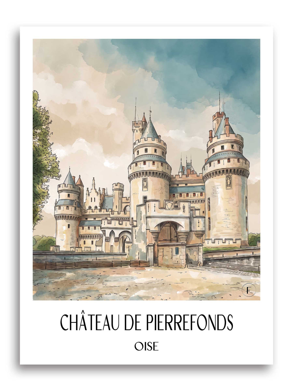 château-de-pierrefonds-oise-frankreich-poster-aquarell