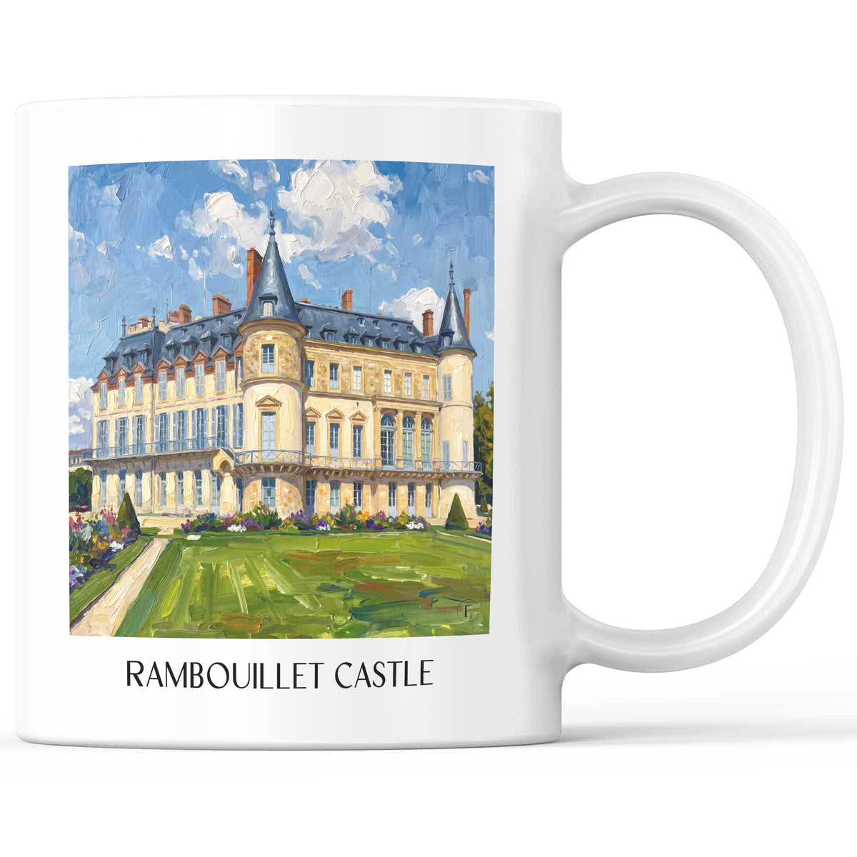 Château de Rambouillet Kaffeebecher - Île-de-France - Frankreich Becher - Kaffeetasse im Ölgemälde Stil - favplace