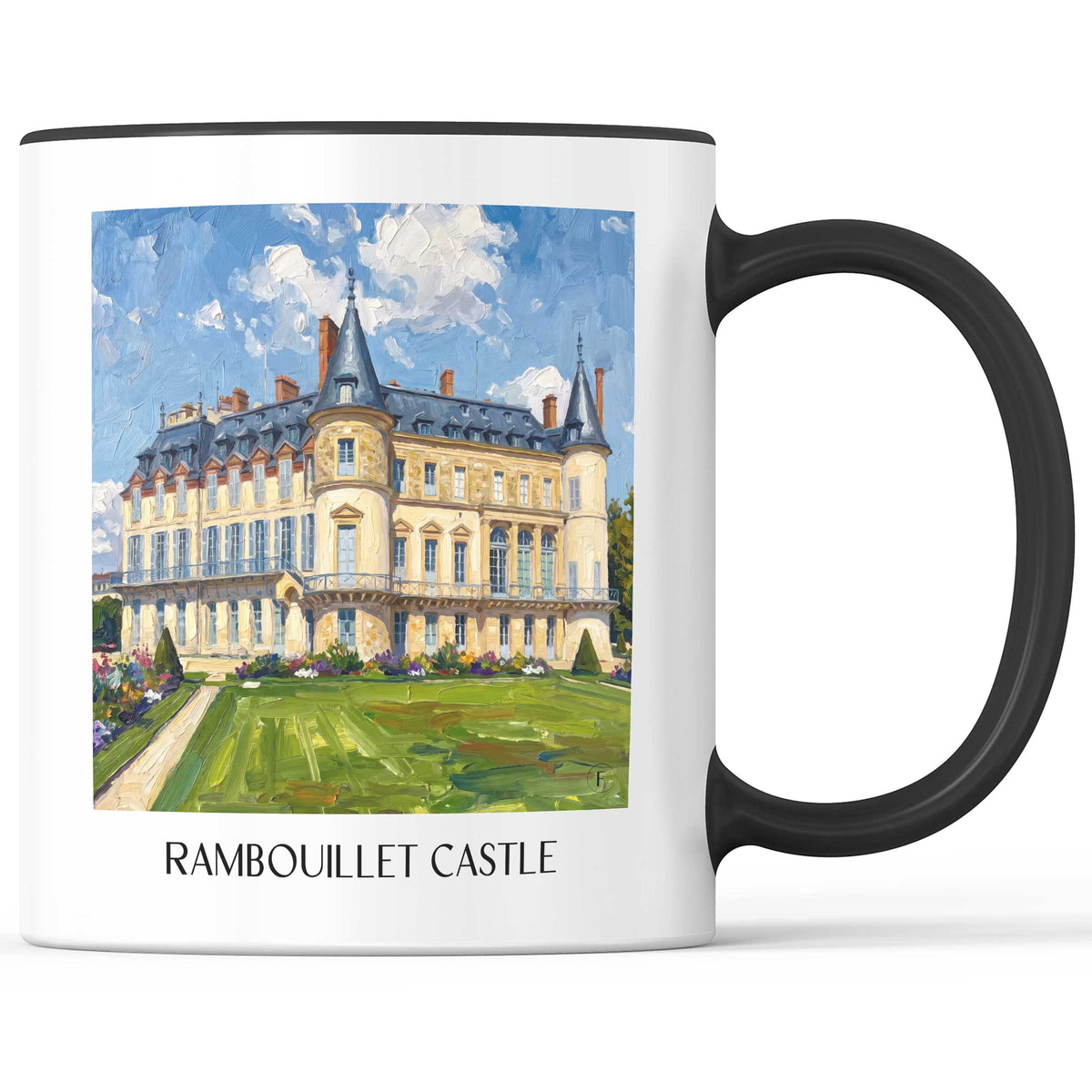 Château de Rambouillet Kaffeebecher - Île-de-France - Frankreich Becher - Kaffeetasse im Ölgemälde Stil - favplace