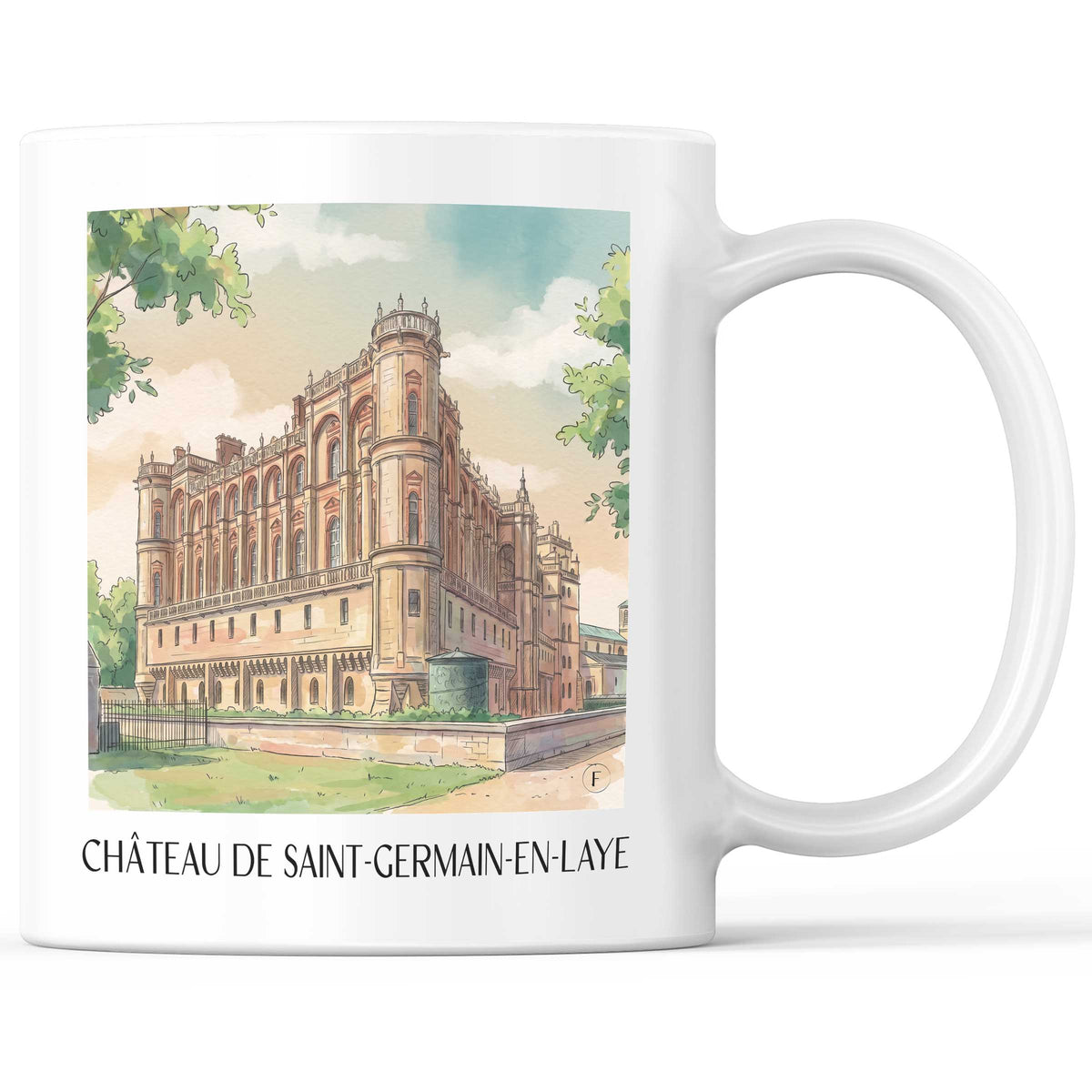 Château de Saint-Germain-en-Laye Kaffeebecher - Yvelines - Frankreich Becher - Kaffeetasse im Aquarell Stil