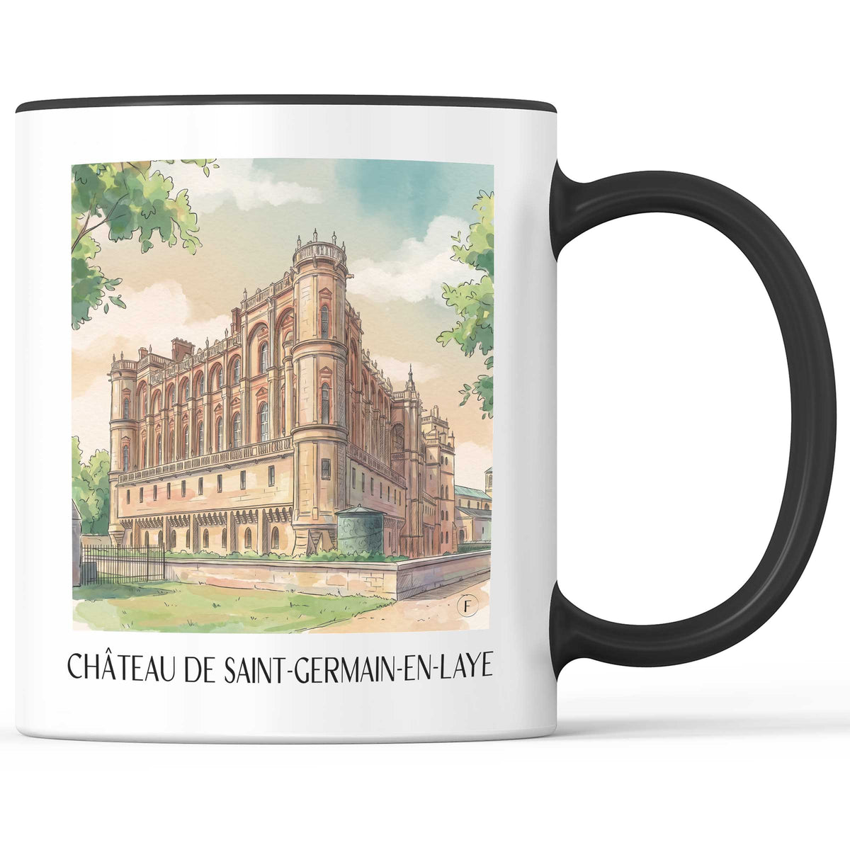 Château de Saint-Germain-en-Laye Kaffeebecher - Yvelines - Frankreich Becher - Kaffeetasse im Aquarell Stil