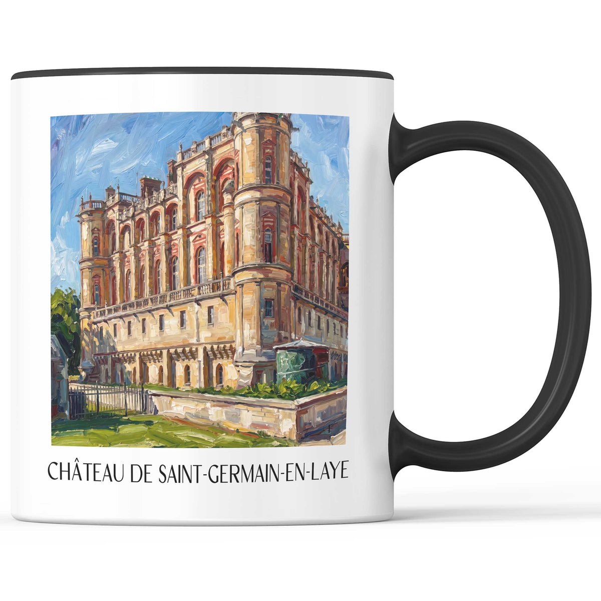 Château de Saint-Germain-en-Laye Kaffeebecher - Yvelines - Frankreich Becher - Kaffeetasse im Ölgemälde Stil - favplace