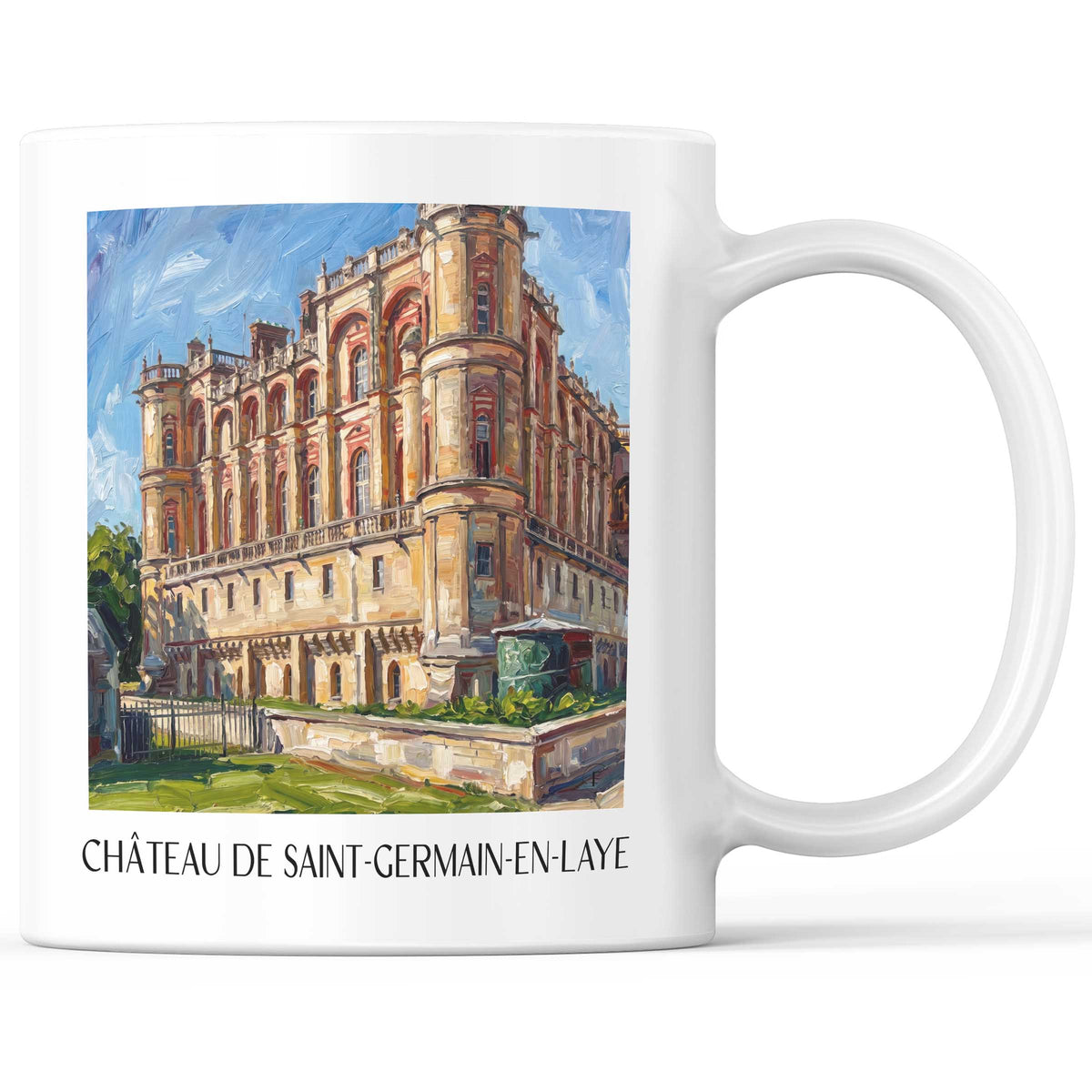Château de Saint-Germain-en-Laye Kaffeebecher - Yvelines - Frankreich Becher - Kaffeetasse im Ölgemälde Stil - favplace