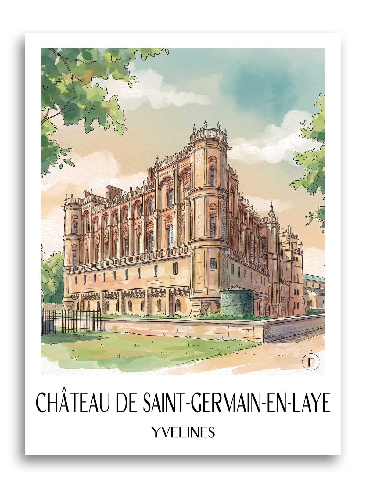 château-de-saint-germain-en-laye-yvelines-frankreich-poster-aquarell