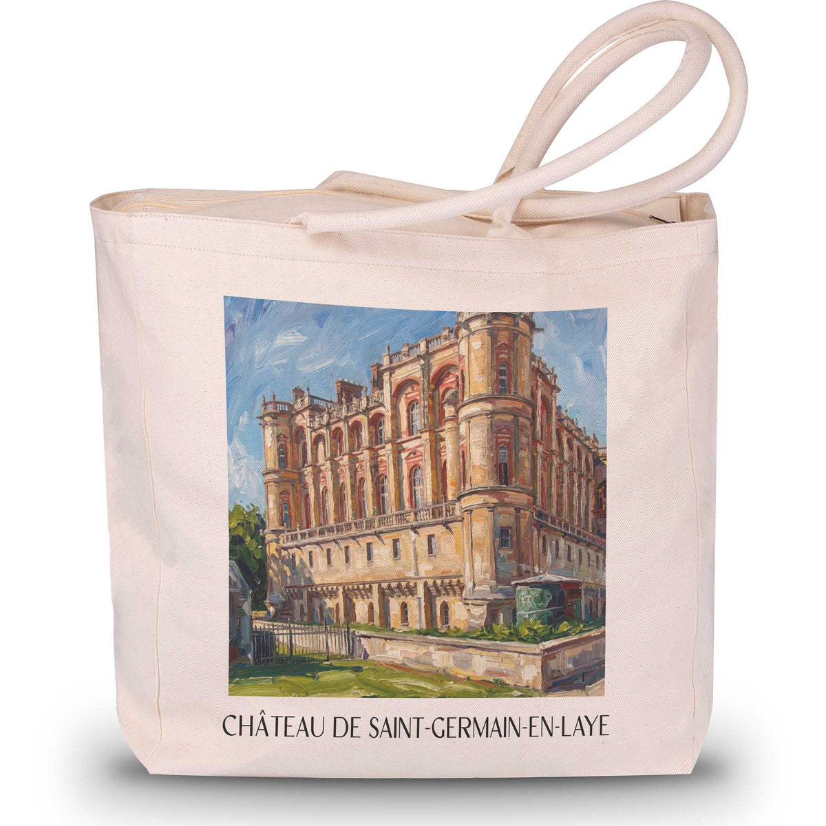 château-de-saint-germain-en-laye-yvelines-frankreich-einkaufstasche-oil-painting-oelgemaelde