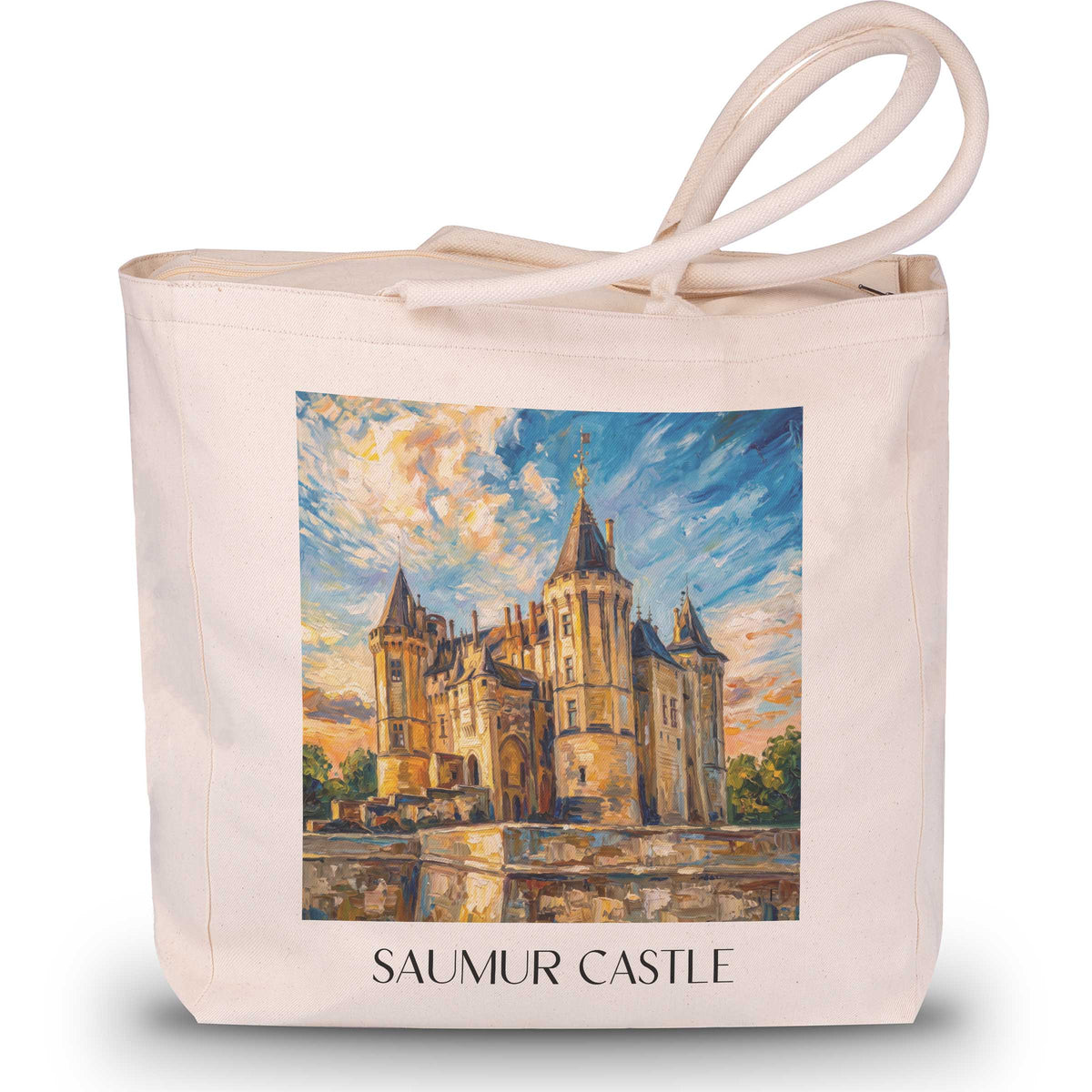 Château de Saumur Shopping Tasche - Val de Loire - Frankreich Tote Bag - Einkaufstasche im Ölgemälde Stil - favplace