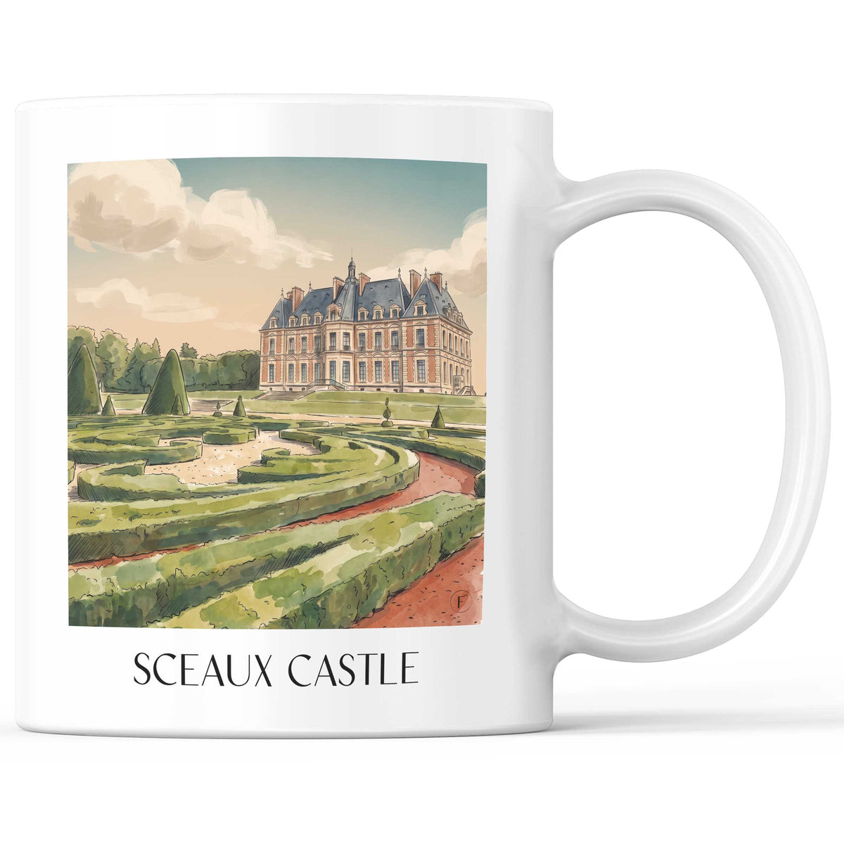 Château de Sceaux Kaffeebecher - Île-de-France - Frankreich Becher - Kaffeetasse im Aquarell Stil - favplace