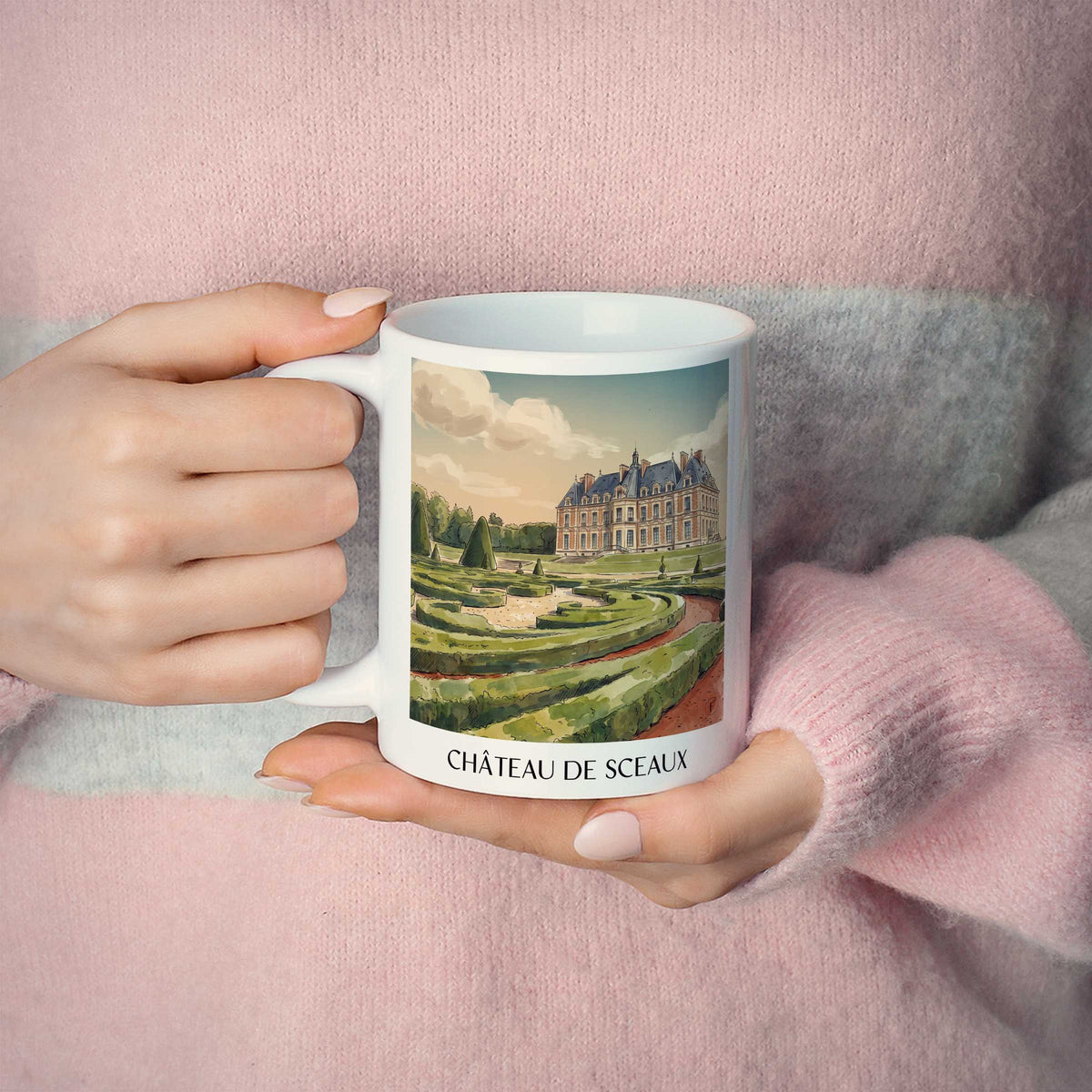 château-de-sceaux-île-de-france-frankreich-kaffeebecher-aquarell