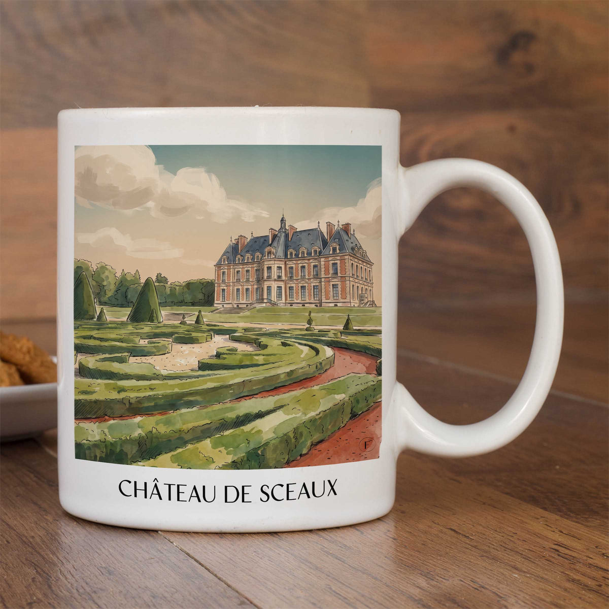 château-de-sceaux-île-de-france-frankreich-kaffeebecher-aquarell