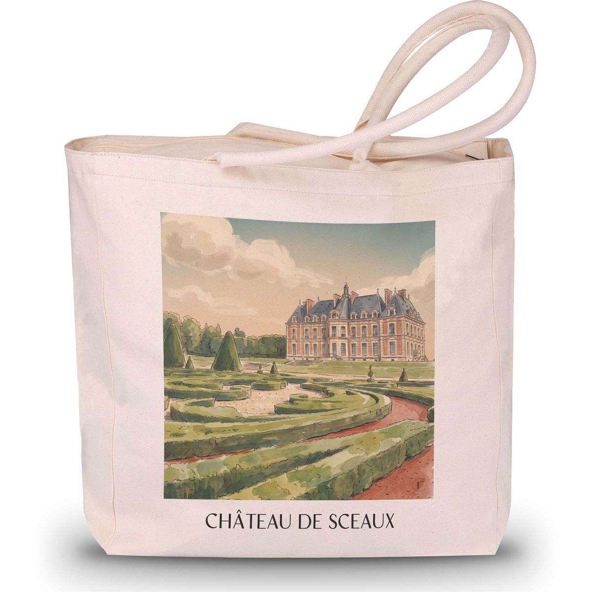 château-de-sceaux-île-de-france-frankreich-einkaufstasche-aquarell