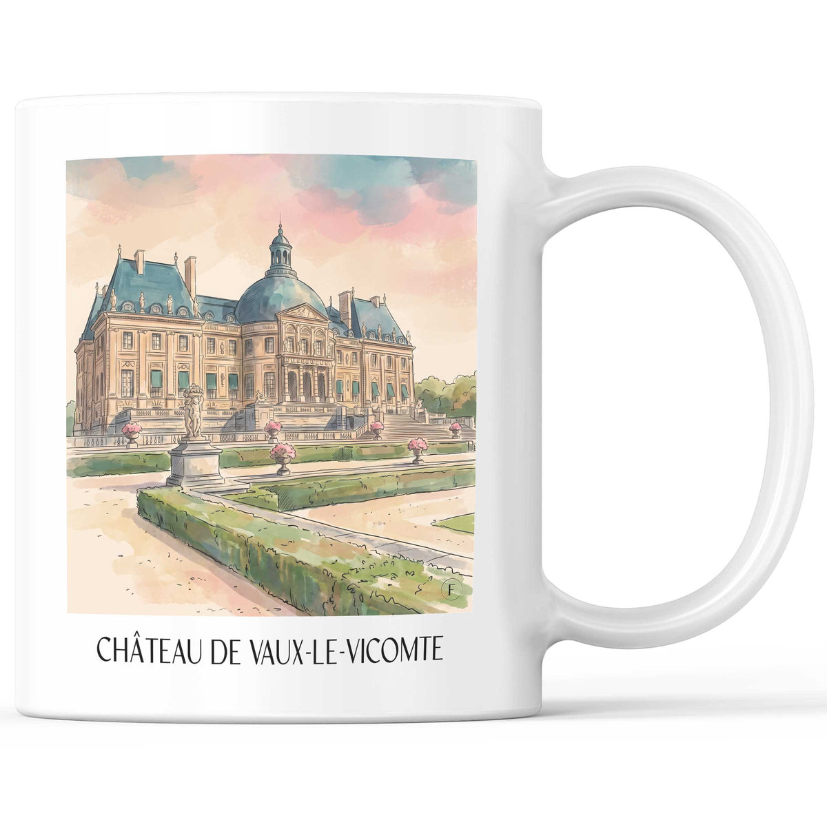 Château de Vaux-le-Vicomte Kaffeebecher - Maincy - Frankreich Becher - Kaffeetasse im Aquarell Stil