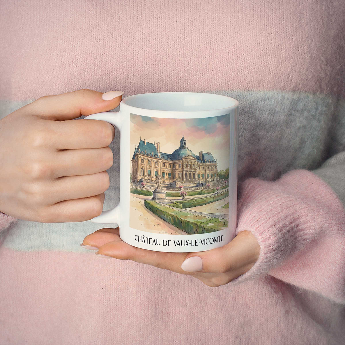 château-de-vaux-le-vicomte-maincy-frankreich-kaffeebecher-aquarell
