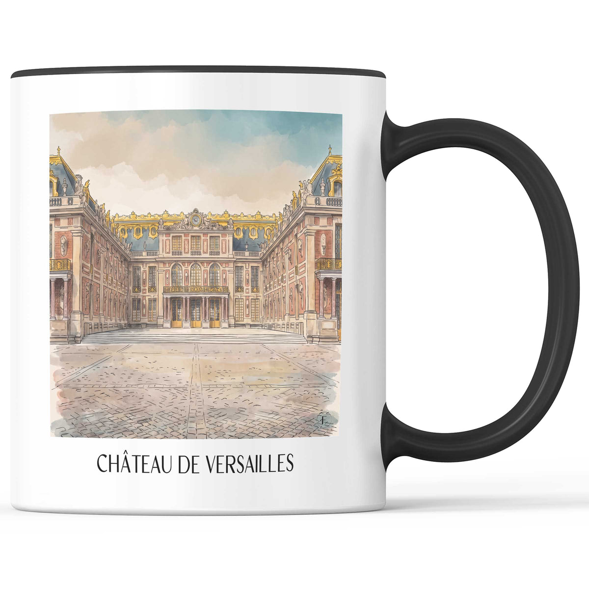 château-de-versailles-yvelines-frankreich-kaffeebecher-aquarell