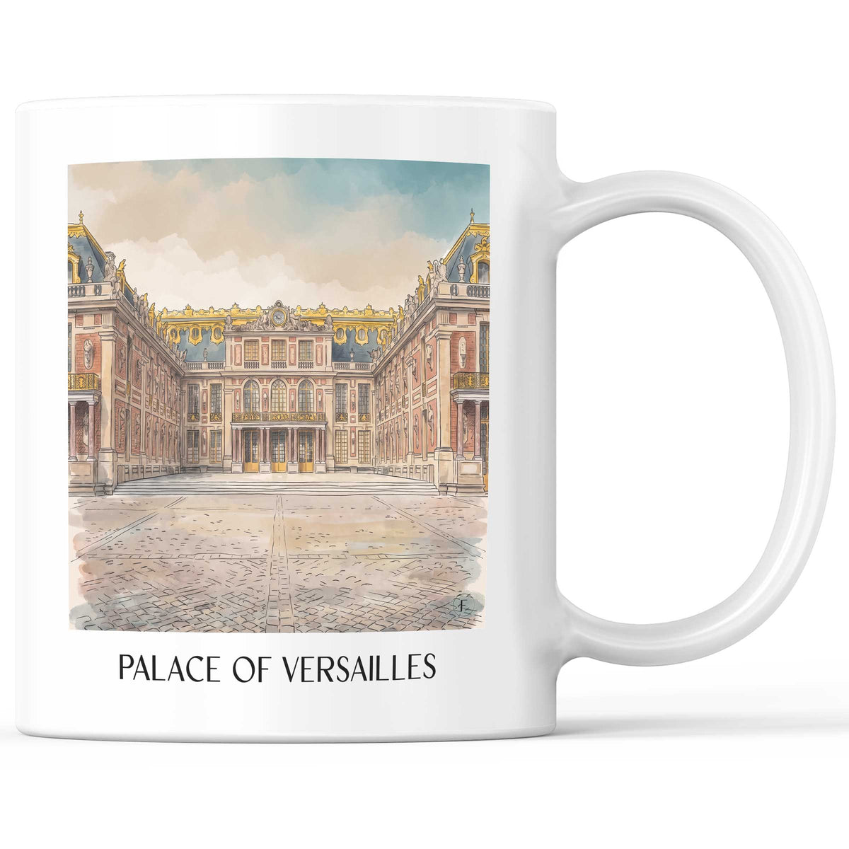 Château de Versailles Kaffeebecher - Yvelines - Frankreich Becher - Kaffeetasse im Aquarell Stil