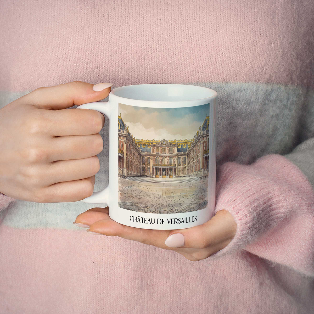château-de-versailles-yvelines-frankreich-kaffeebecher-aquarell