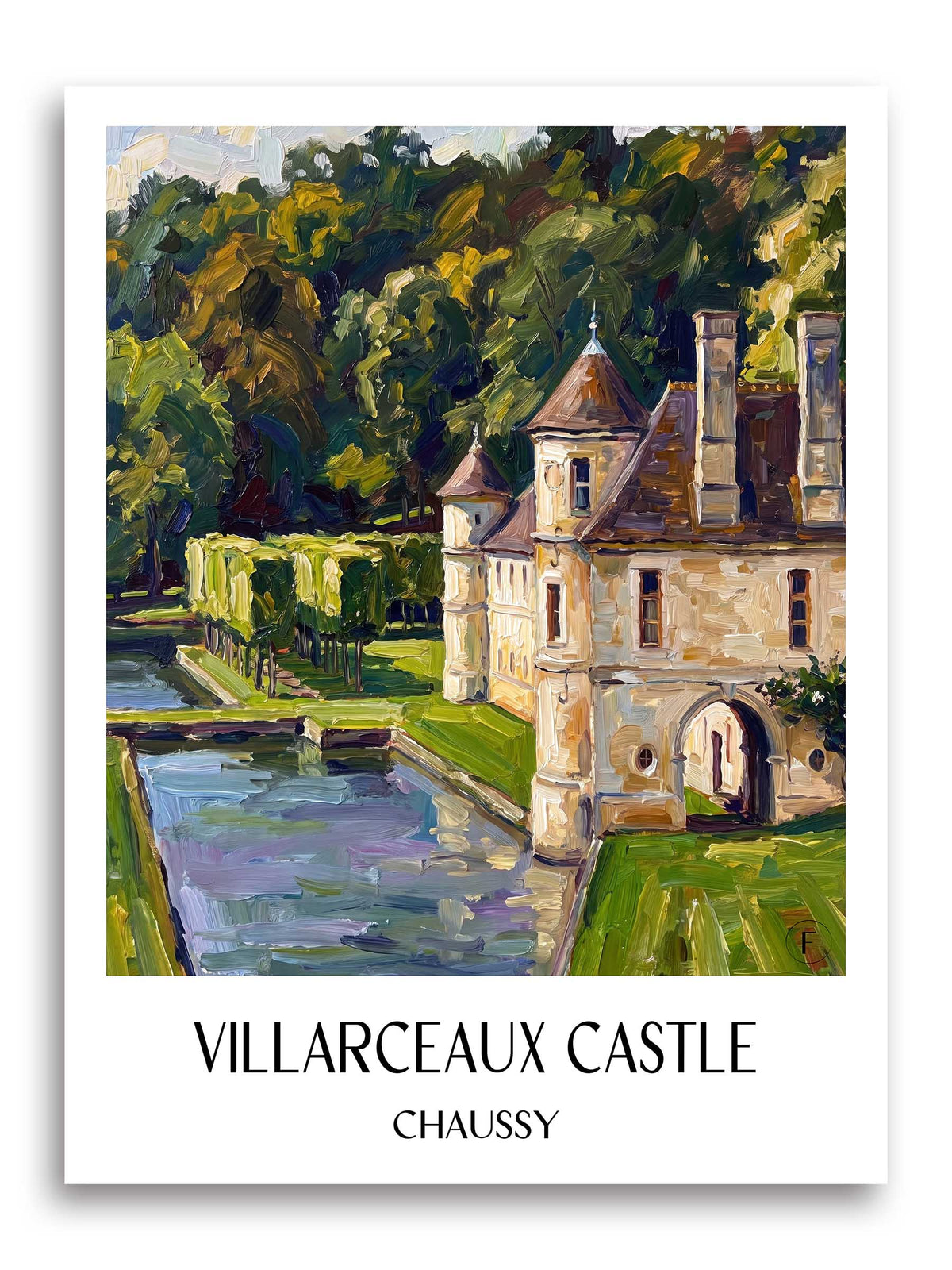 Château de Villarceaux Poster - Chaussy - Frankreich Kunstdruck - Ölgemälde von A4 bis A1 - favplace