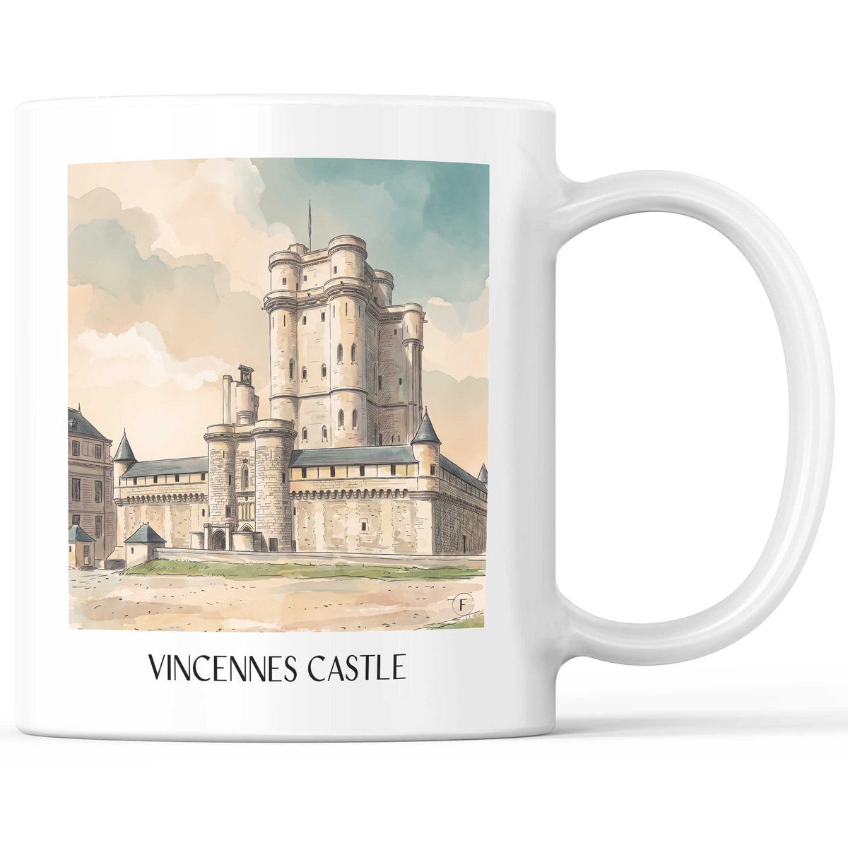 Château de Vincennes Kaffeebecher - Île-de-France - Frankreich Becher - Kaffeetasse im Aquarell Stil - favplace