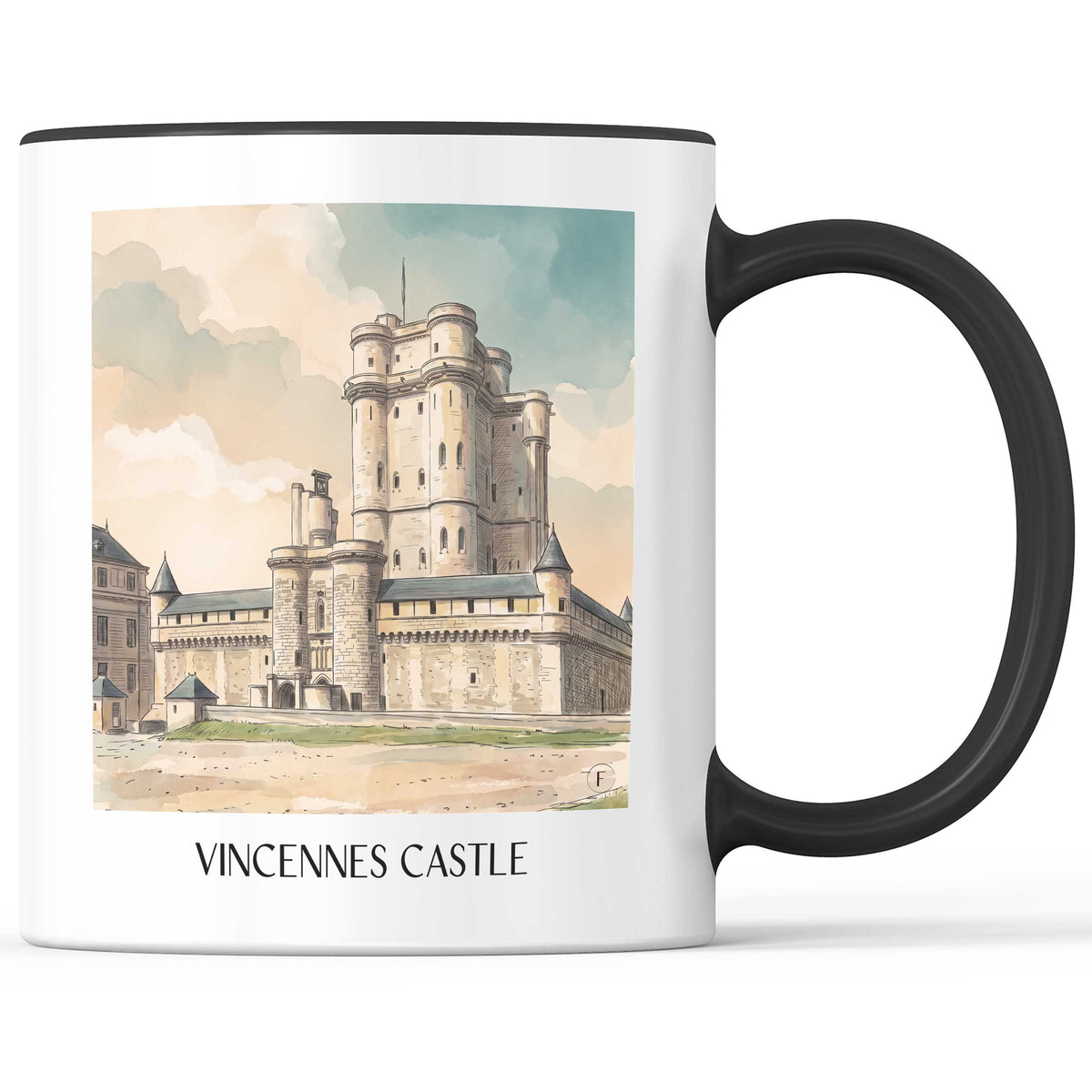 Château de Vincennes Kaffeebecher - Île-de-France - Frankreich Becher - Kaffeetasse im Aquarell Stil - favplace