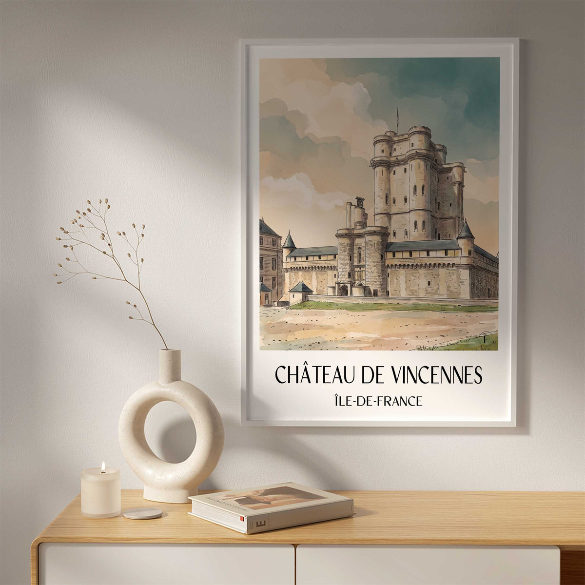 château-de-vincennes-île-de-france-frankreich-poster-aquarell