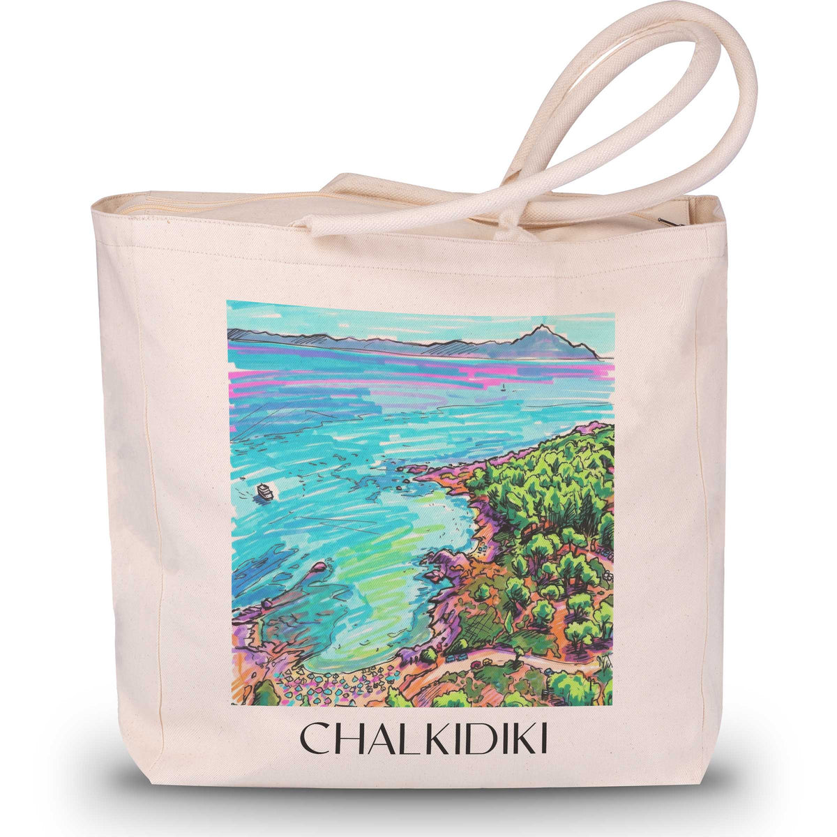 Chalkidiki - Griechenland Tote Bag - Einkaufstasche im Tag Graffiti Stil - favplace