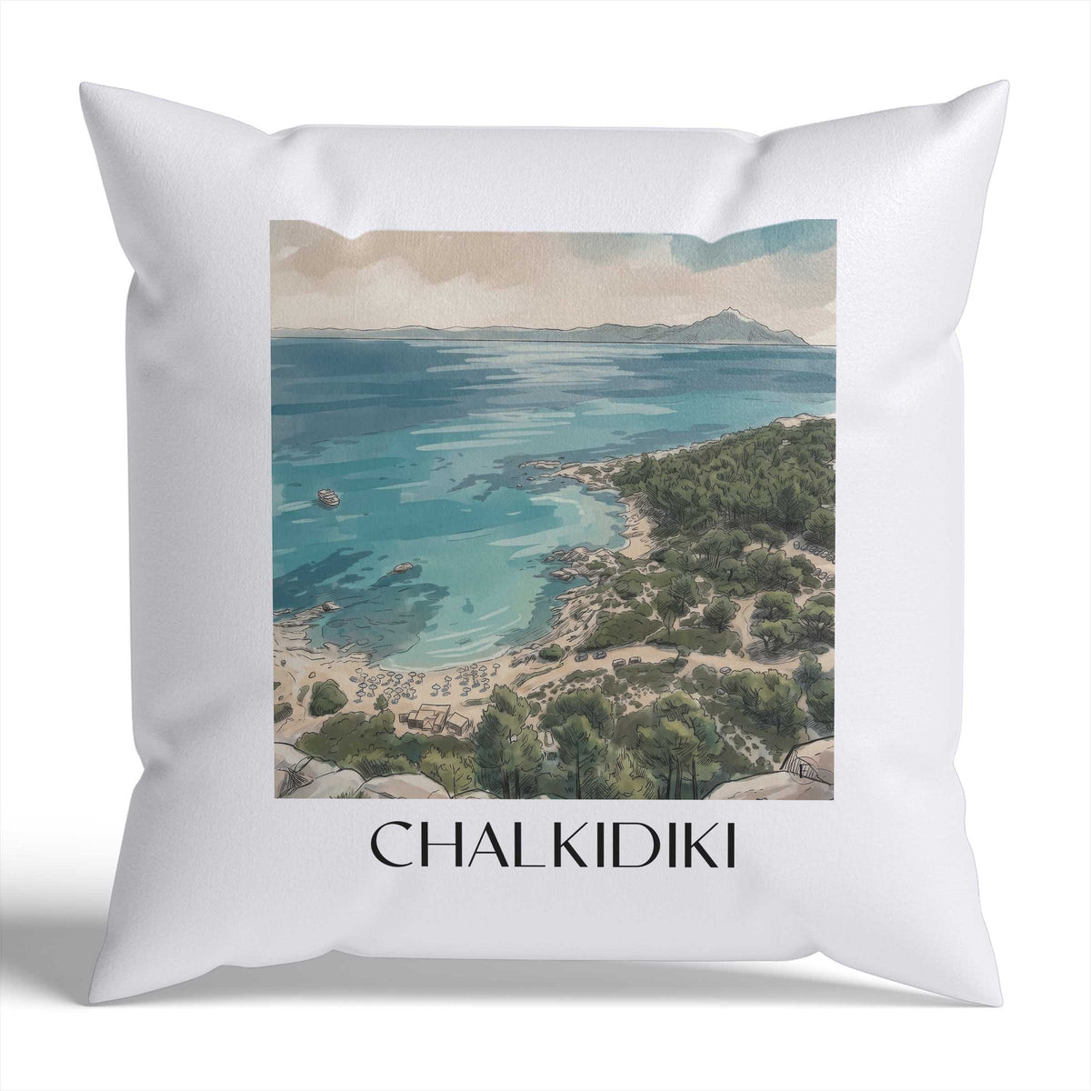 chalkidiki-griechenland-griechenland-kissenbezug-aquarell