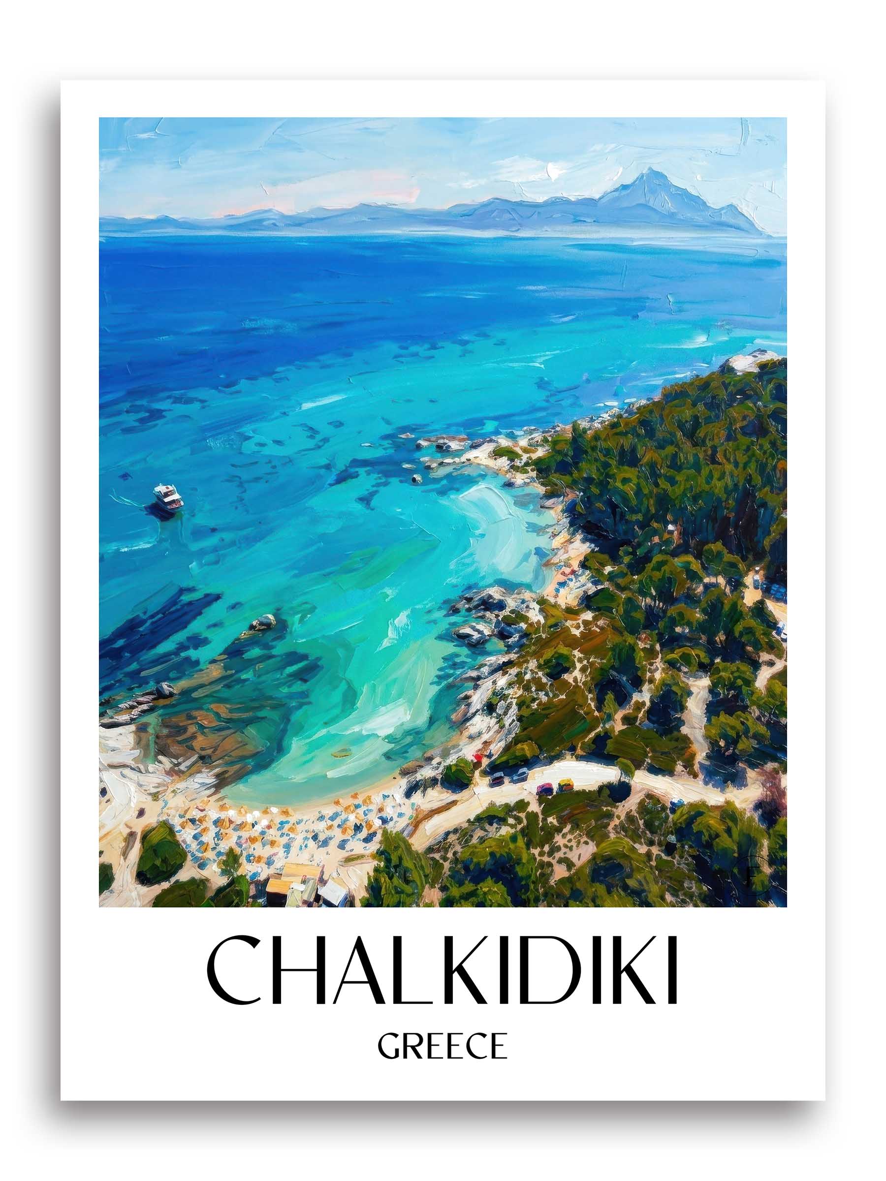 Chalkidiki Poster - - Griechenland Kunstdruck - Ölgemälde von A4 bis A1 - favplace