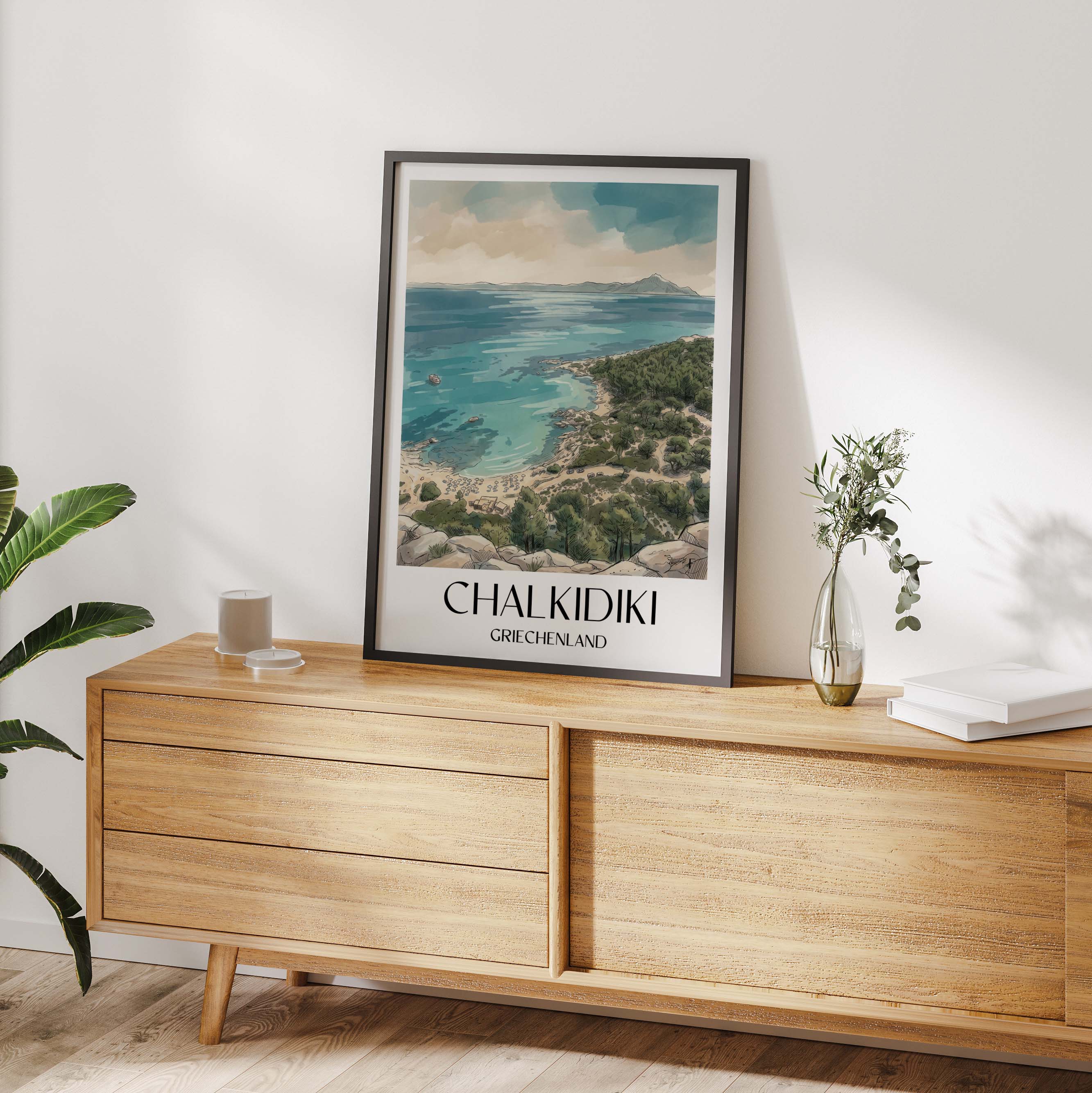 chalkidiki-griechenland-poster-aquarell