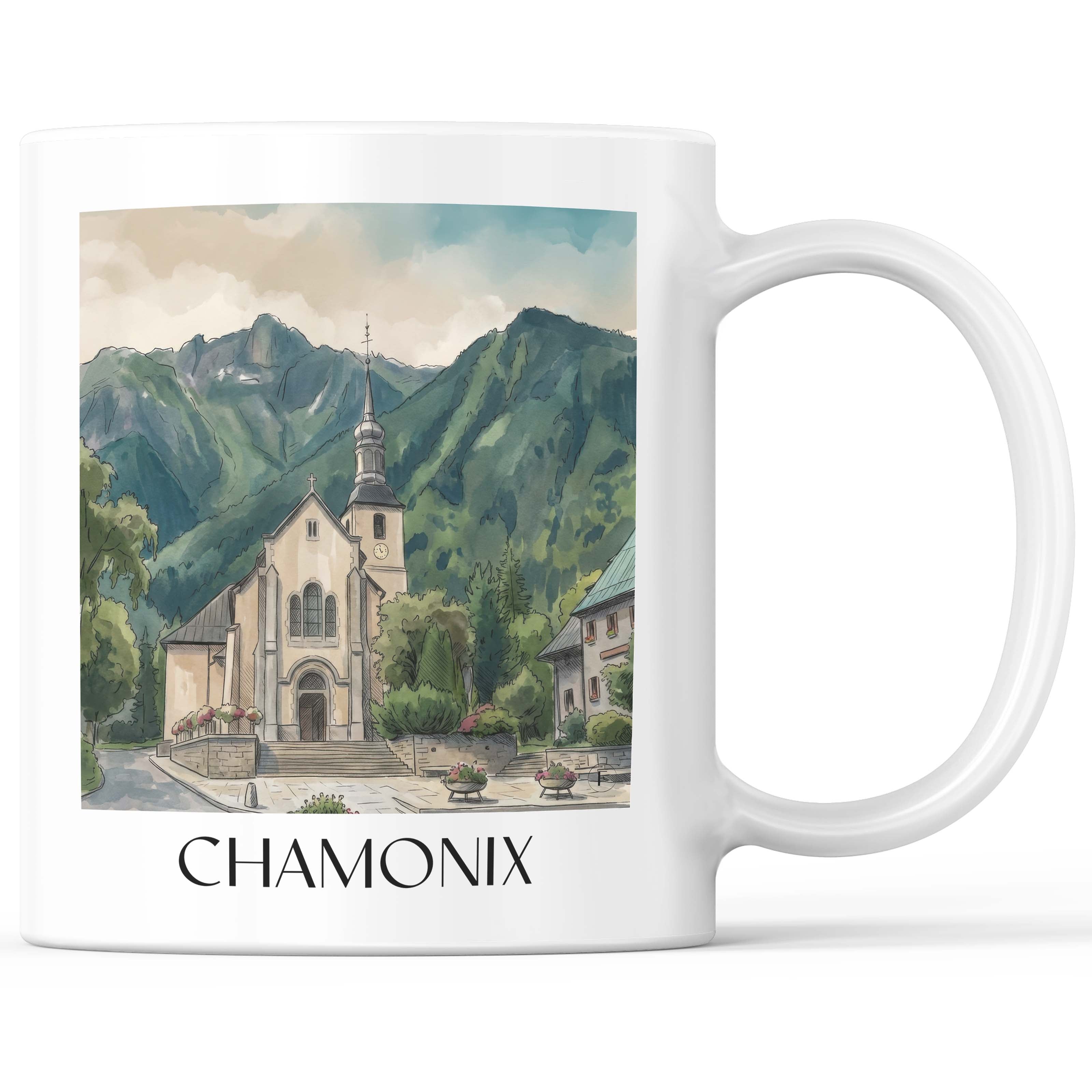 Chamonix - Frankreich Becher - Kaffeetasse im Aquarell Stil - favplace