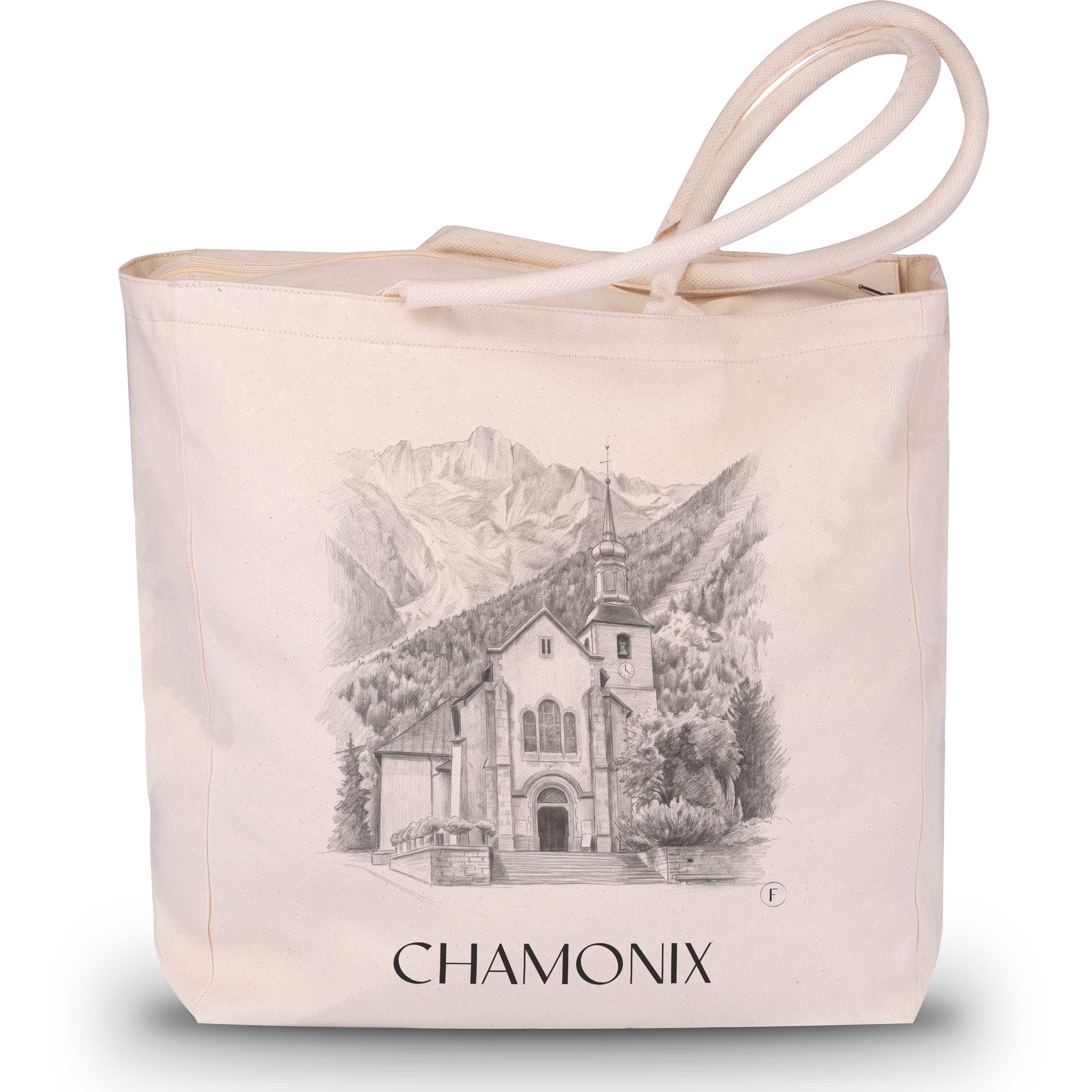 chamonix-frankreich-einkaufstasche-bleistift-zeichnung-drawing