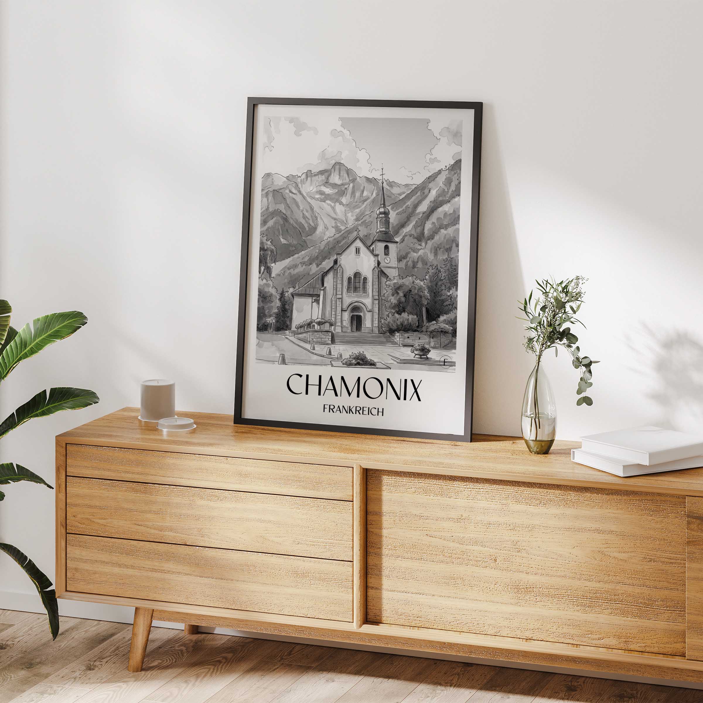 chamonix-frankreich-poster-aquarell-schwarz-weiss
