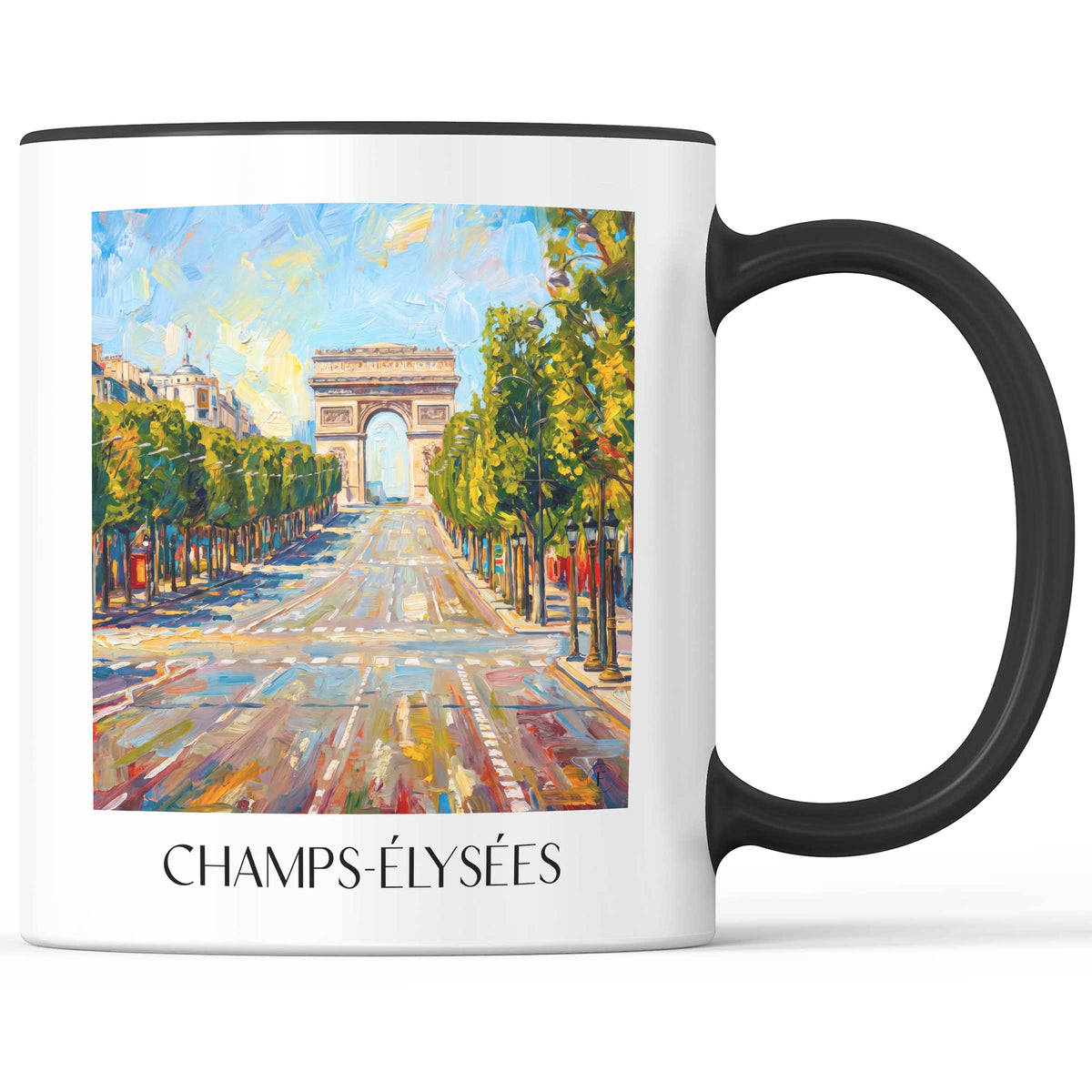 Champs-Élysées Kaffeebecher - Paris - Frankreich Becher - Kaffeetasse im Ölgemälde Stil - favplace