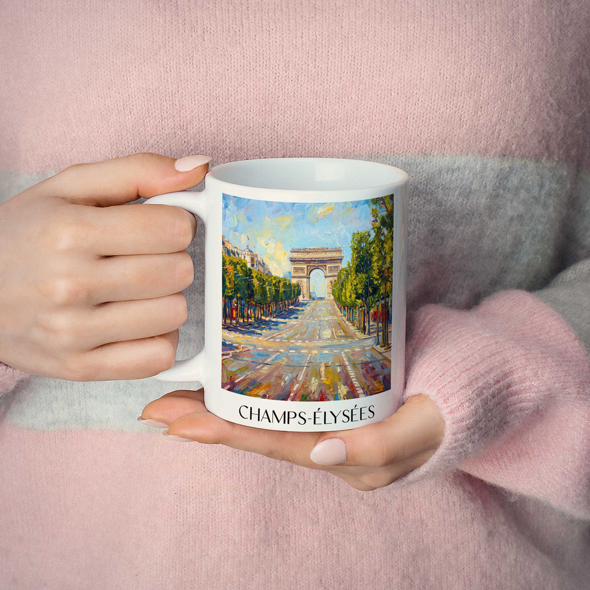 champs-élysées-paris-frankreich-kaffeebecher-oil-painting-oelgemaelde