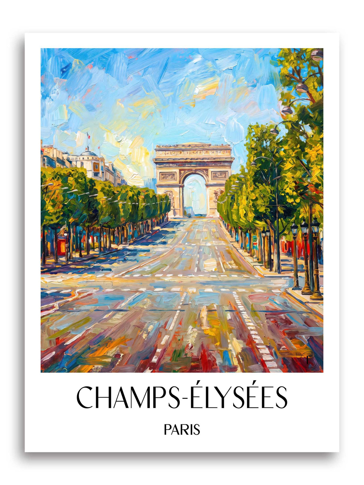 Champs-Élysées Poster - Paris - Frankreich Kunstdruck - Ölgemälde von A4 bis A1 - favplace