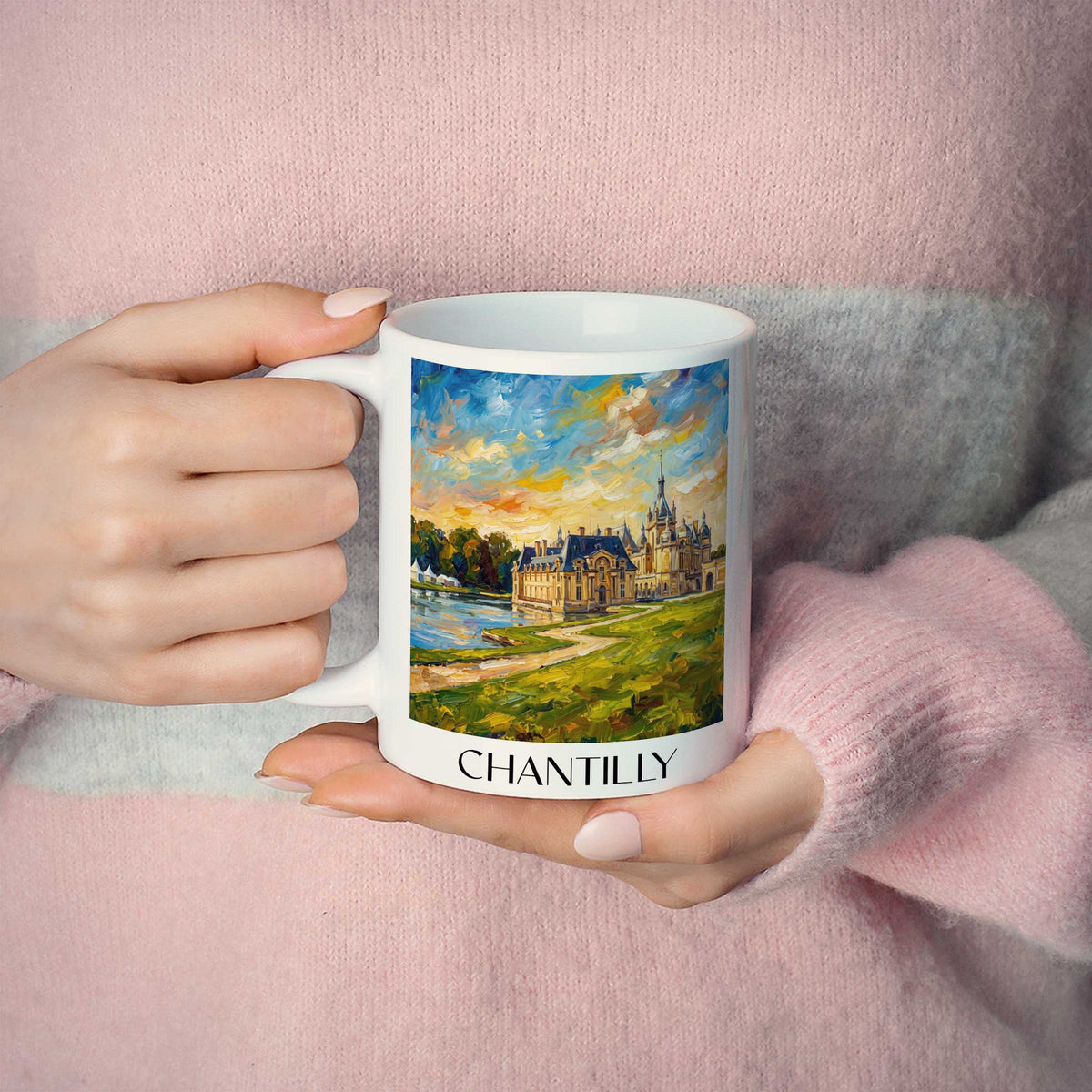 chantilly-oise-frankreich-kaffeebecher-oil-painting-oelgemaelde