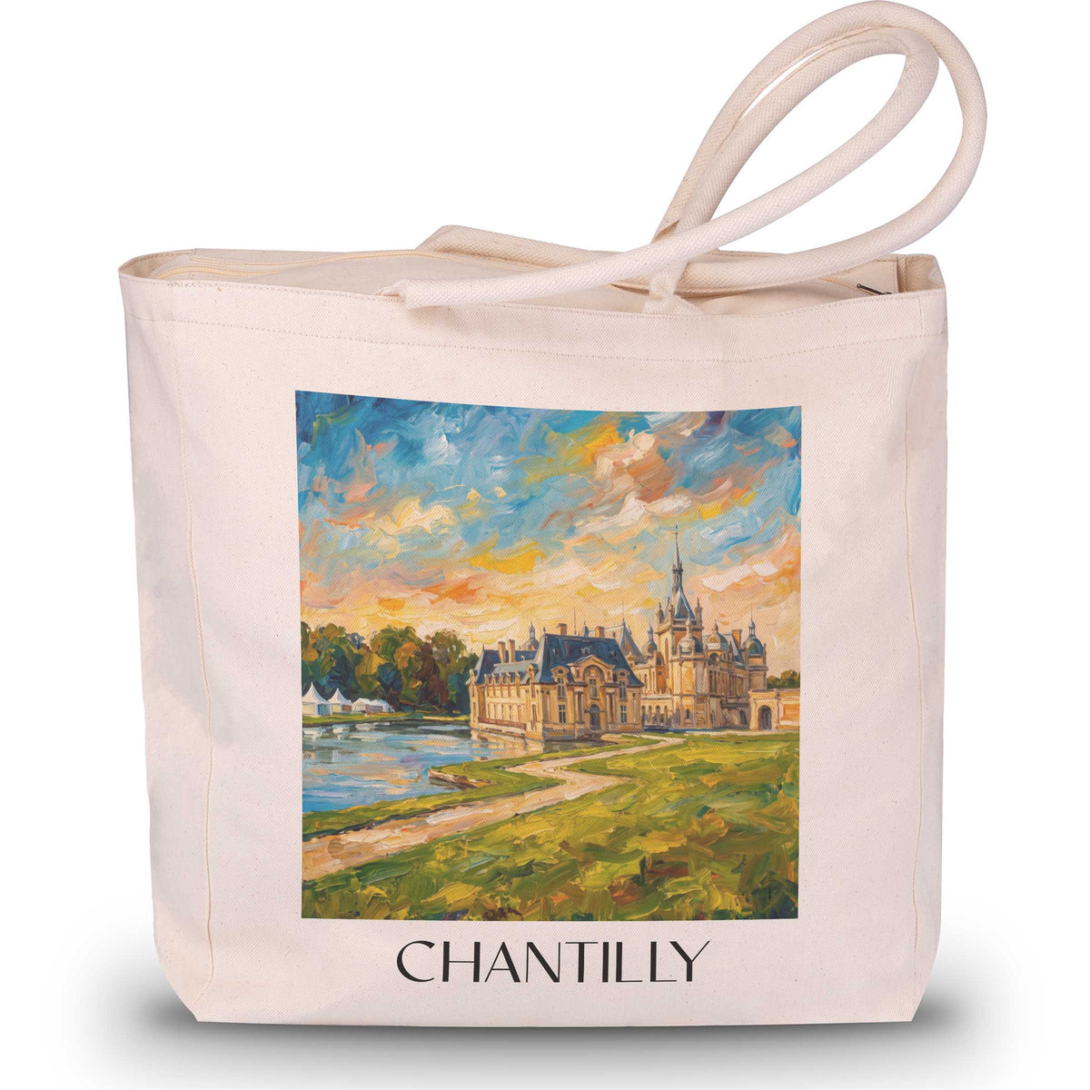 chantilly-oise-frankreich-einkaufstasche-oil-painting-oelgemaelde
