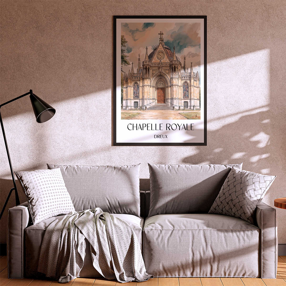 chapelle-royale-dreux-frankreich-poster-aquarell