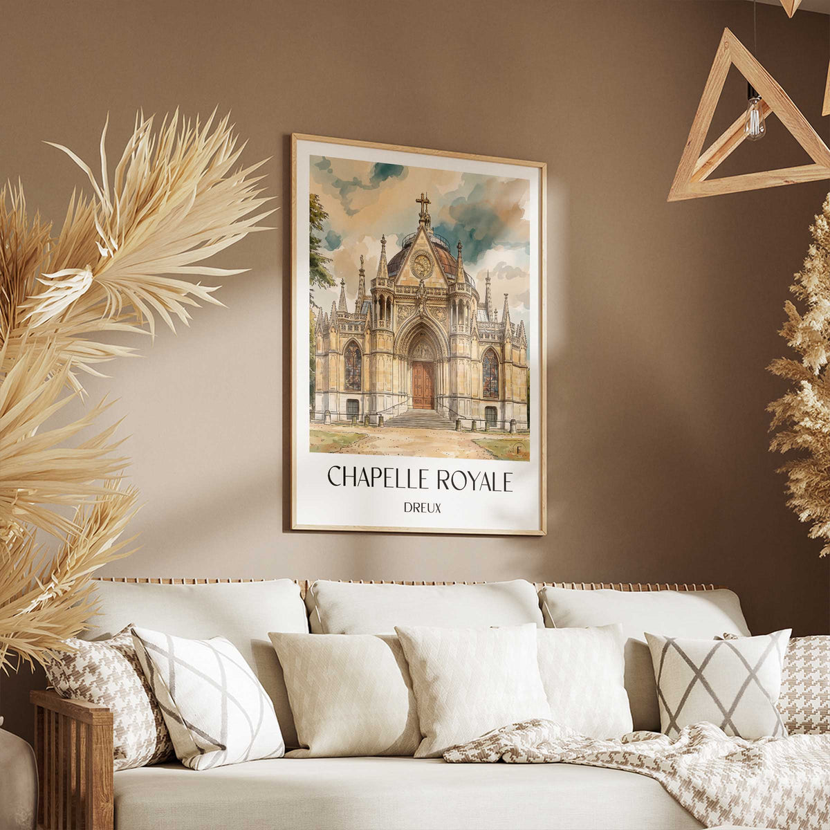 chapelle-royale-dreux-frankreich-poster-aquarell