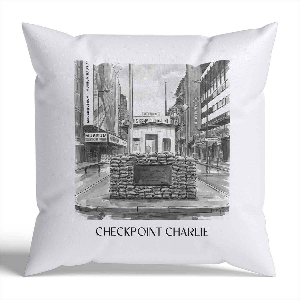 checkpoint-charlie-berlin-deutschland-kissenbezug-aquarell-schwarz-weiss