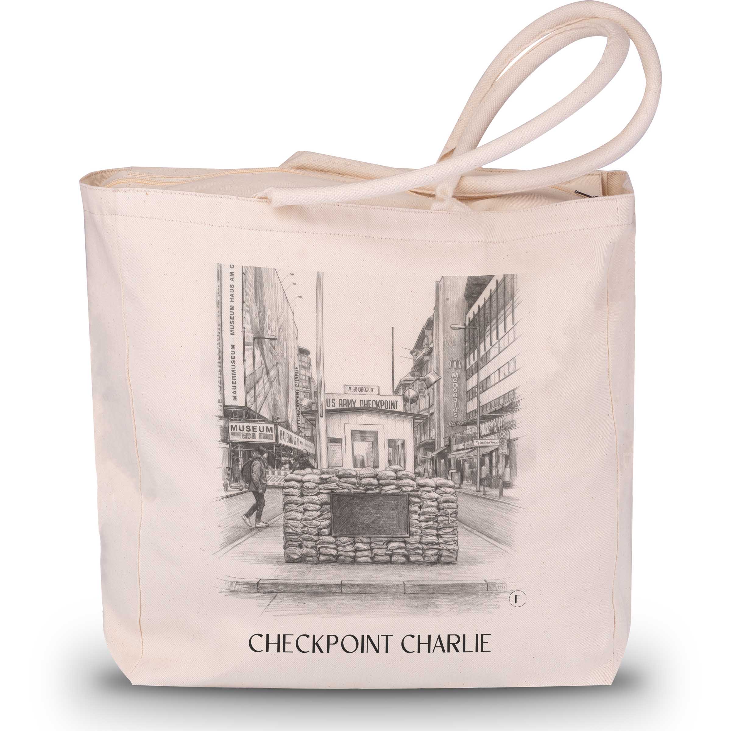 checkpoint-charlie-berlin-deutschland-einkaufstasche-bleistift-zeichnung-drawing