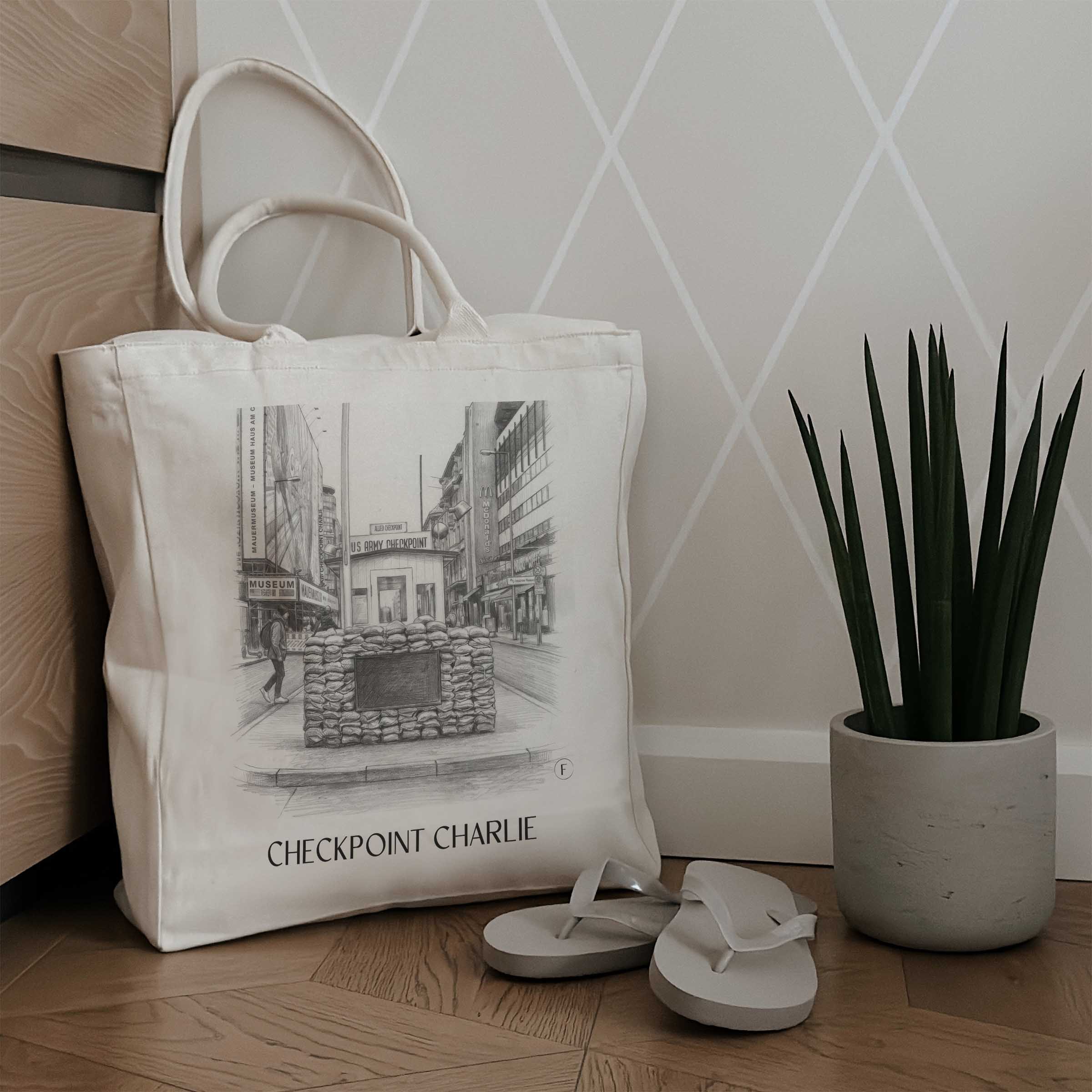 checkpoint-charlie-berlin-deutschland-einkaufstasche-bleistift-zeichnung-drawing