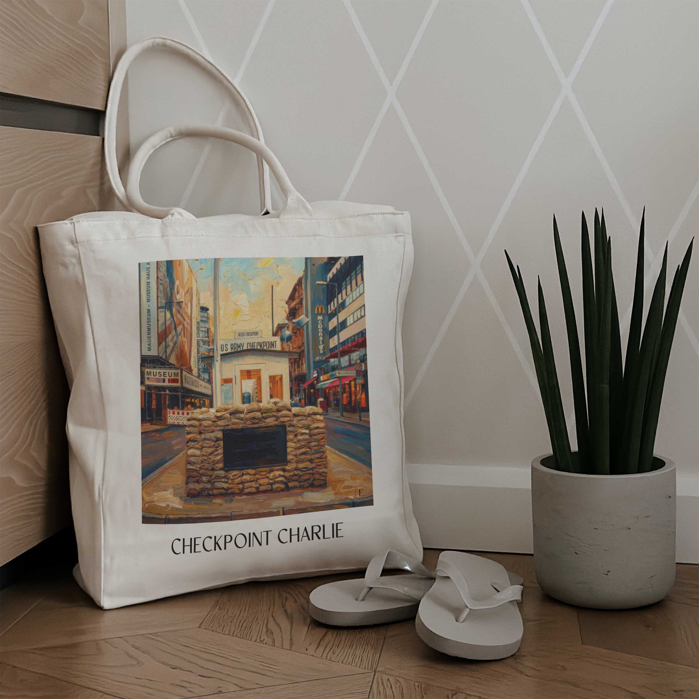 checkpoint-charlie-berlin-deutschland-einkaufstasche-oil-painting-oelgemaelde