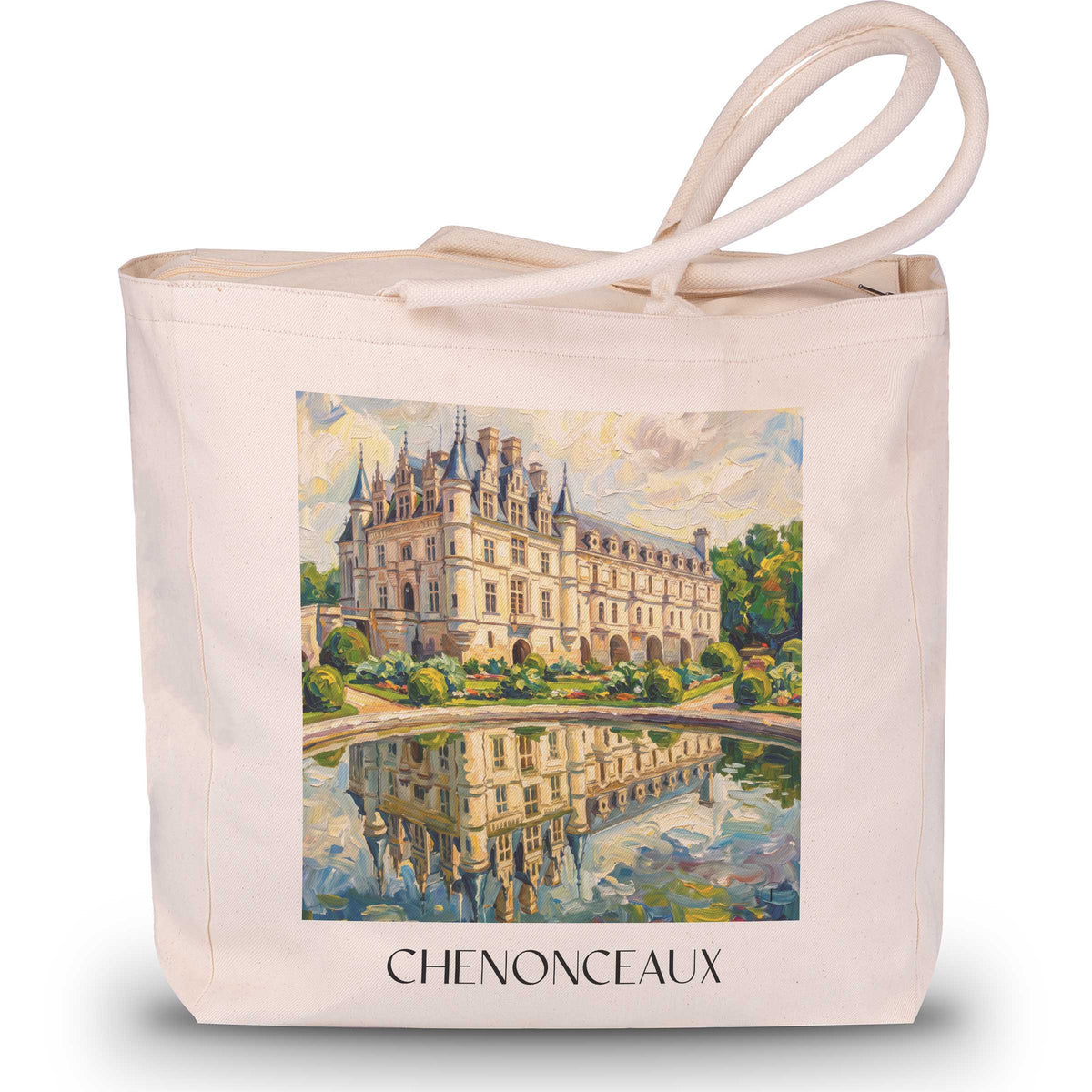 chenonceaux-val-de-loire-frankreich-einkaufstasche-oil-painting-oelgemaelde