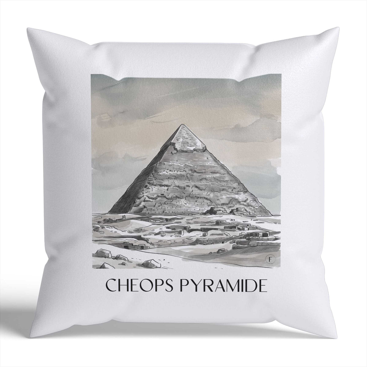cheops-pyramide-ägypten-ägypten-kissenbezug-aquarell-schwarz-weiss